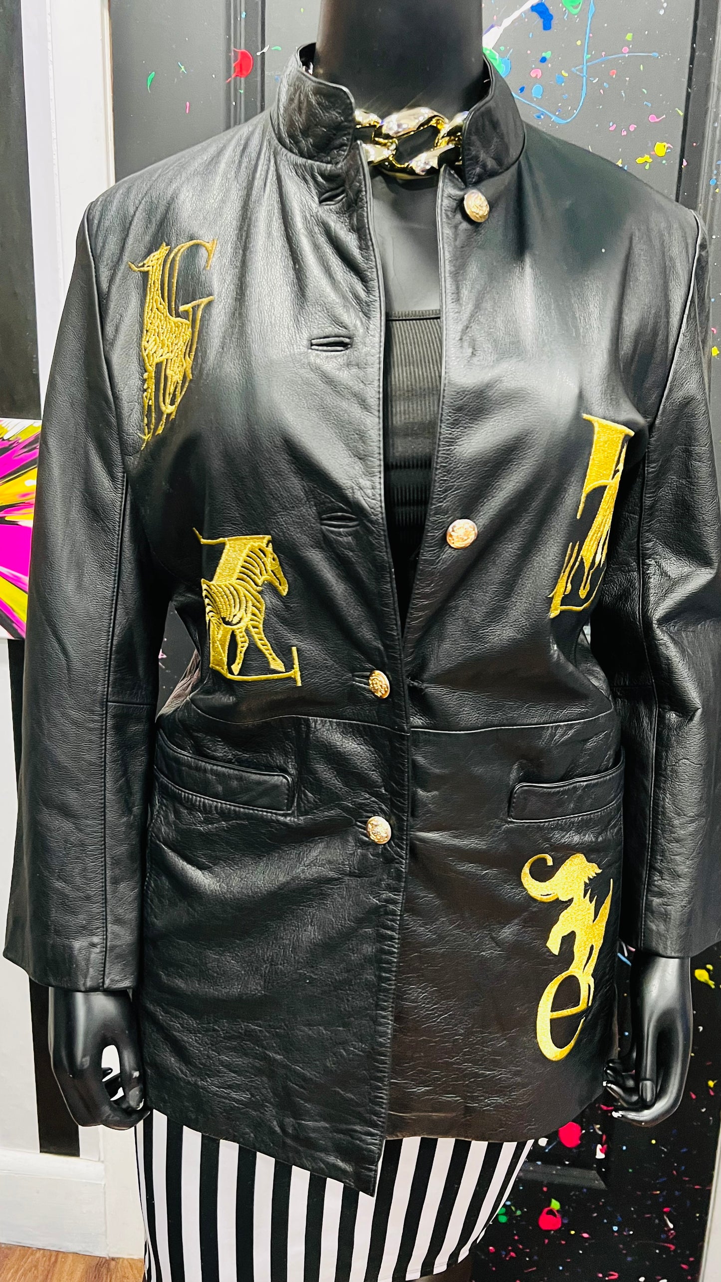 Vintage Genuine Leather Animal & Letter Jacket (14)