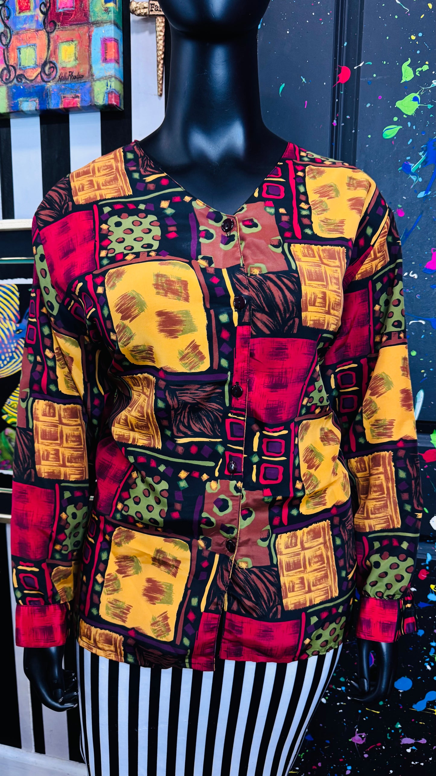 Vintage Abstract Long Sleeve Blouse (24)