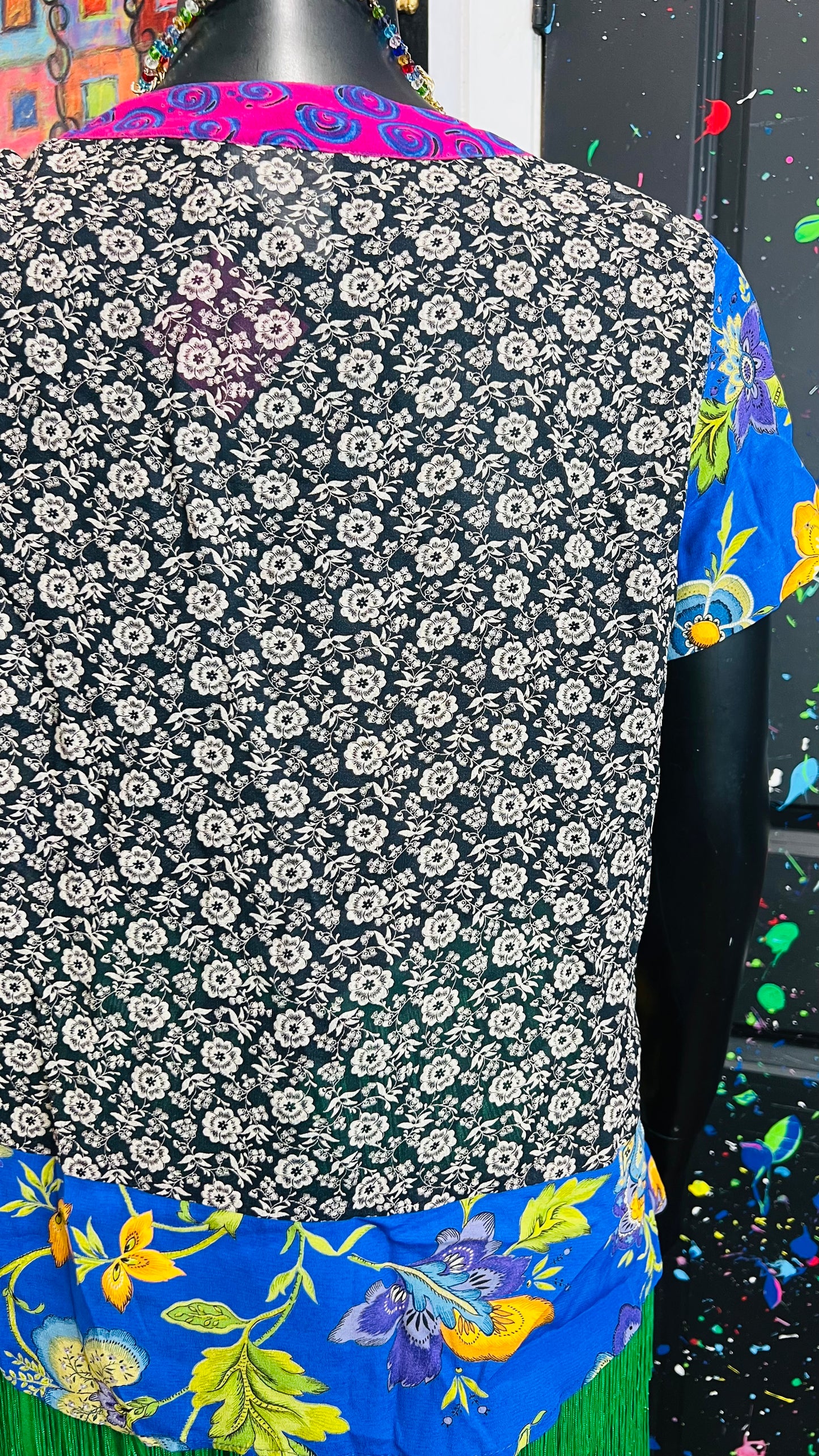 Vintage Carole Little Mix Print Blouse (14)