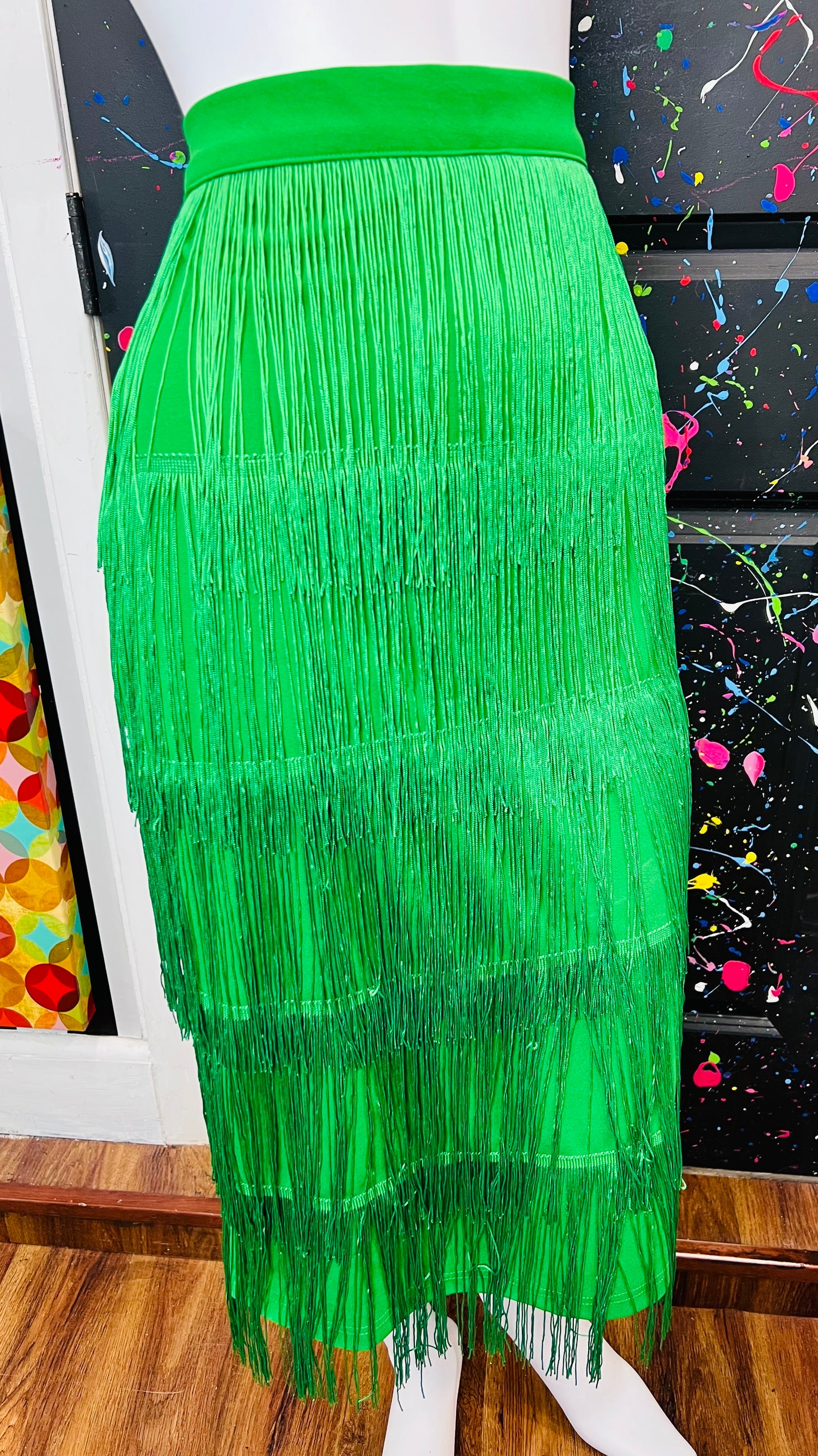 Green Fringe Skirt (14)