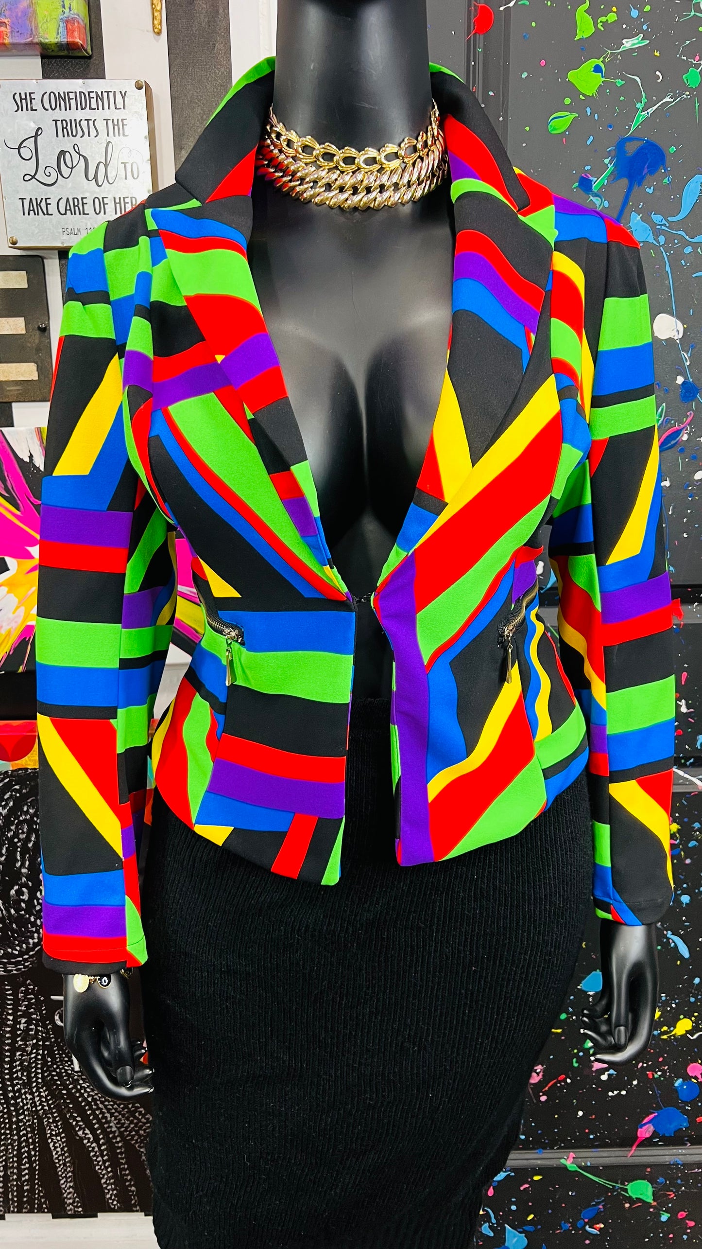 Colorful Cropped Blazer (16/18)