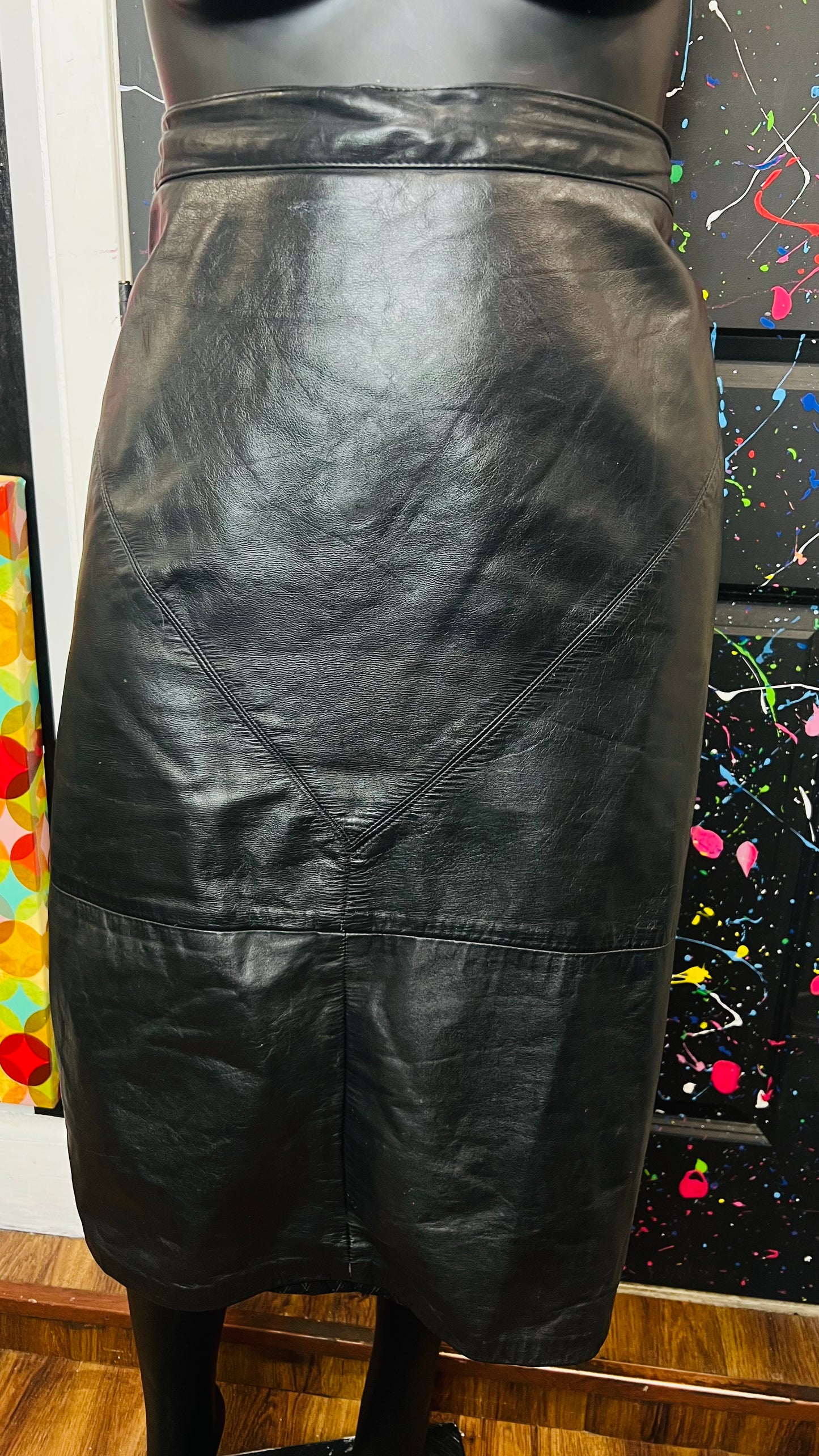 Vintage Genuine Leather Skirt (16)