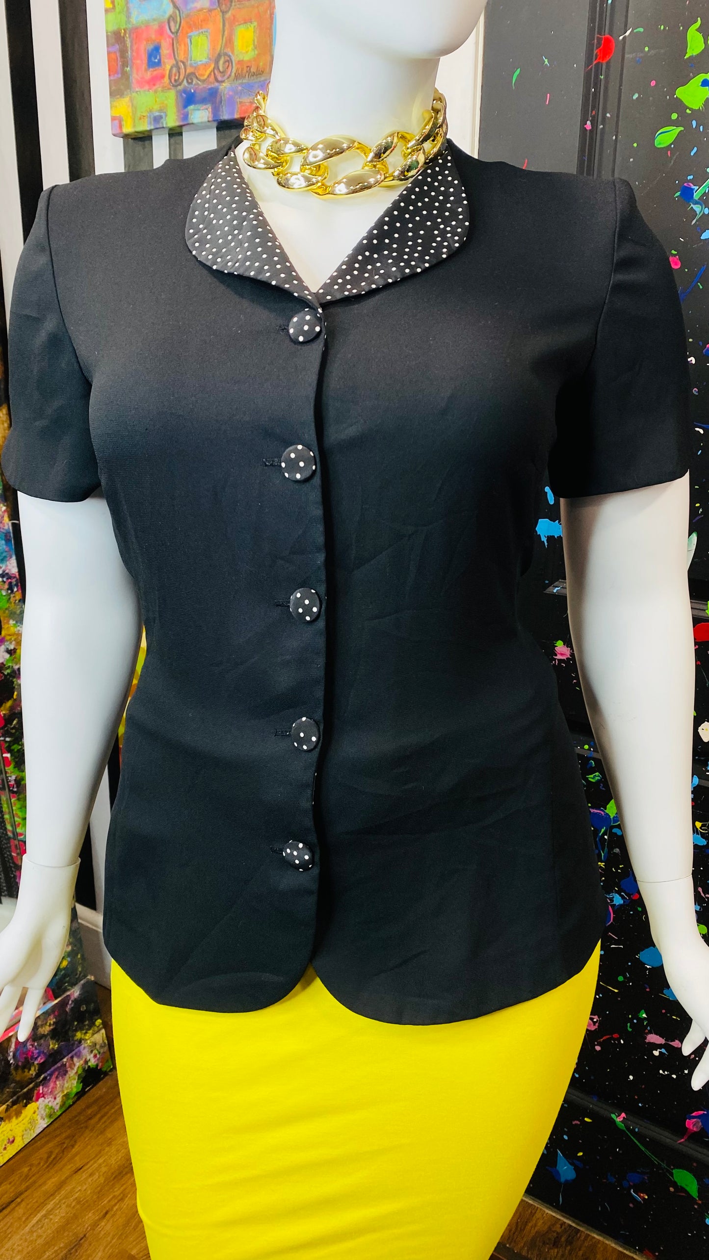 Vintage Polka Dot Collar Blouse (18)