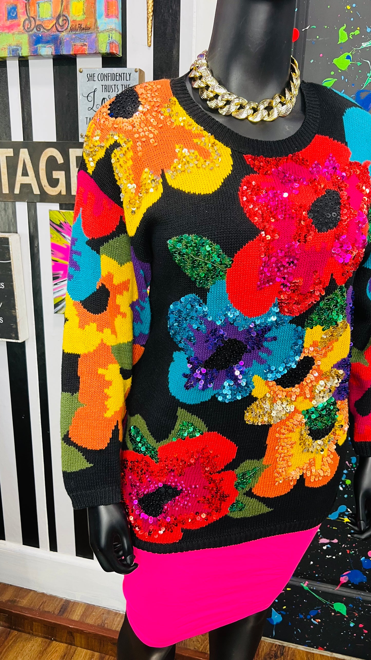 Vintage Sequin Knit Sweater (18)