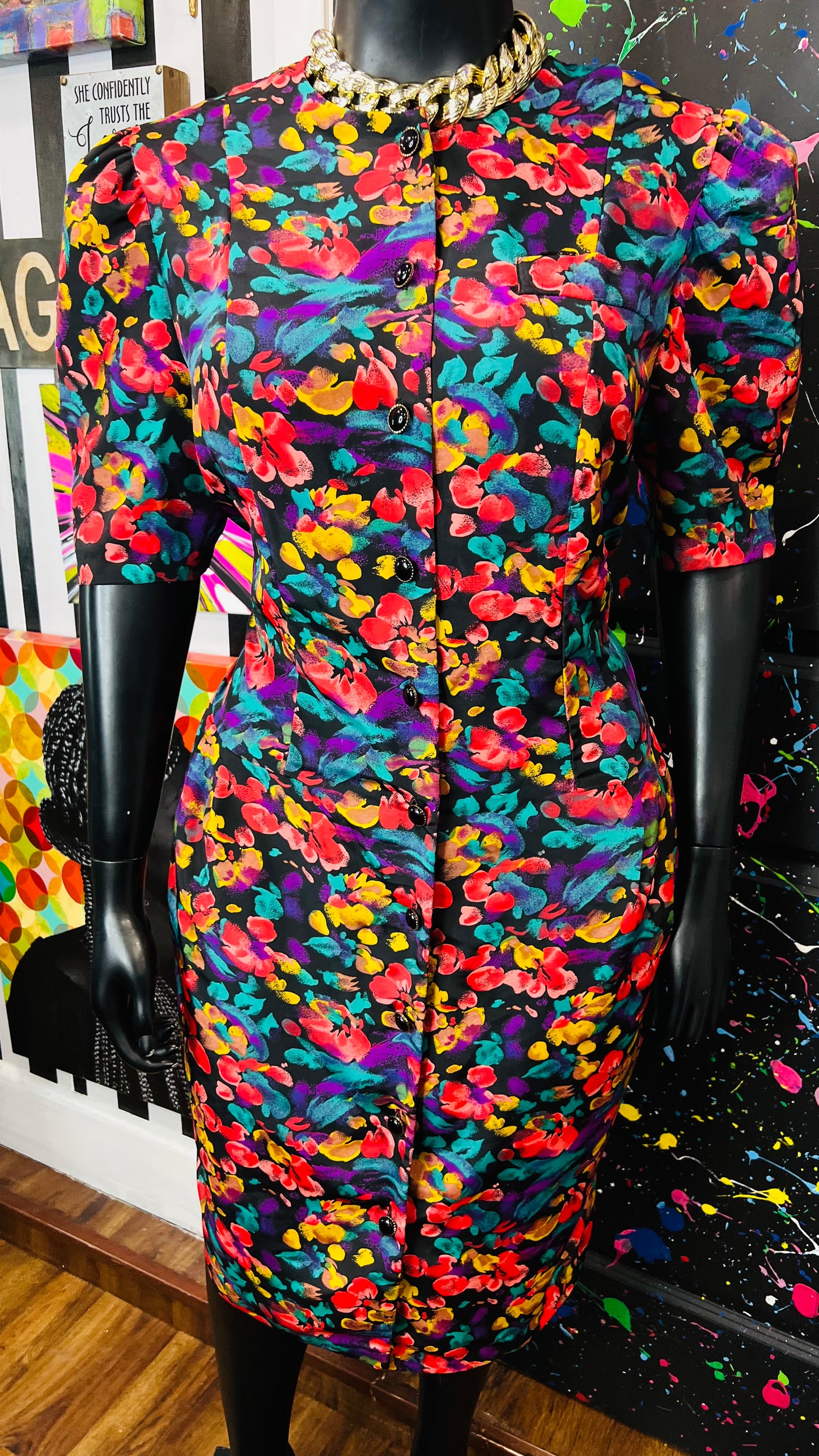 Vintage Floral Dress (18W)