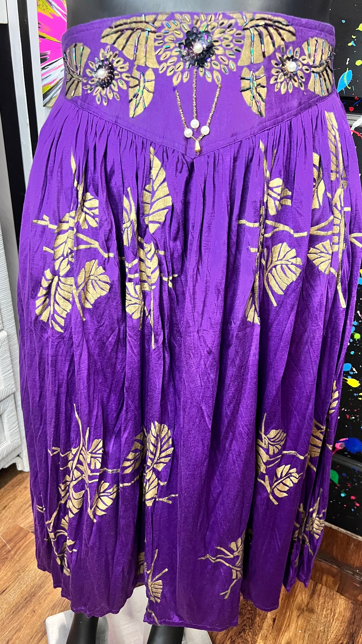 Vintage Rayon Sequin Skirt Set (18)