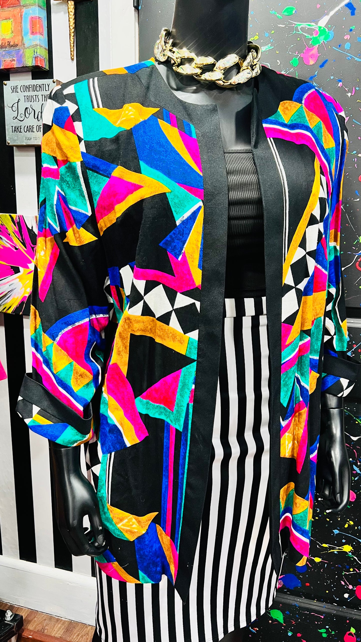 Vintage Rayon Abstract Duster (18/20) *KC