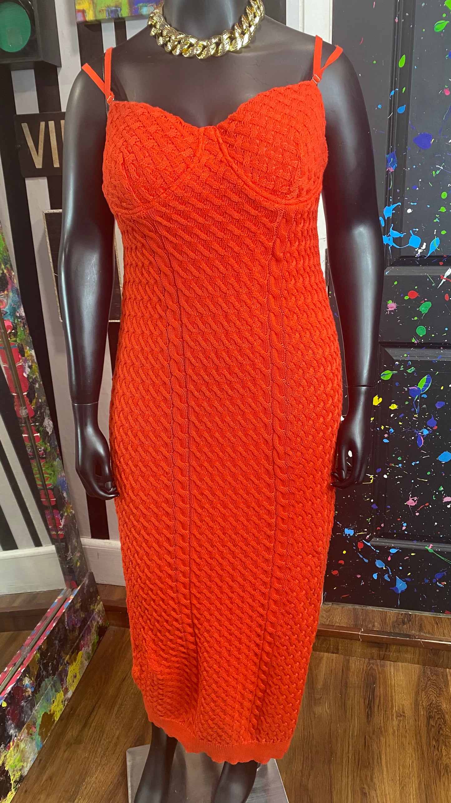 Crochet Orange Dress (14)