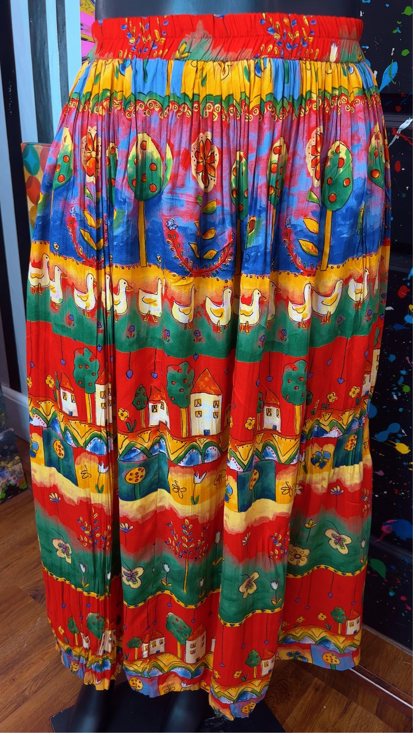 Vintage Rayon ‘Neighborhood’ Skirt (18/20)