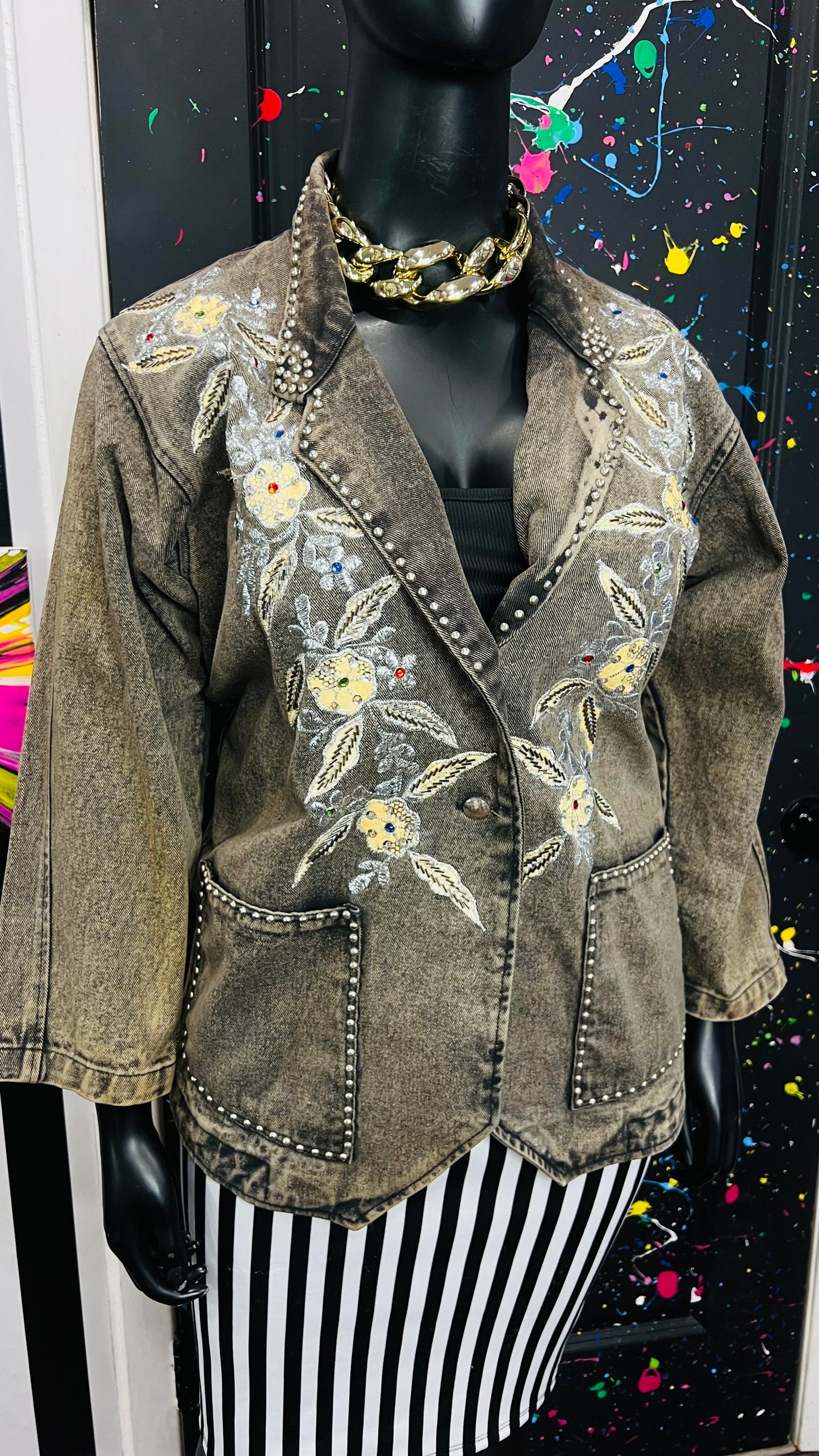 Vintage Jewel Denim Blazer (16)
