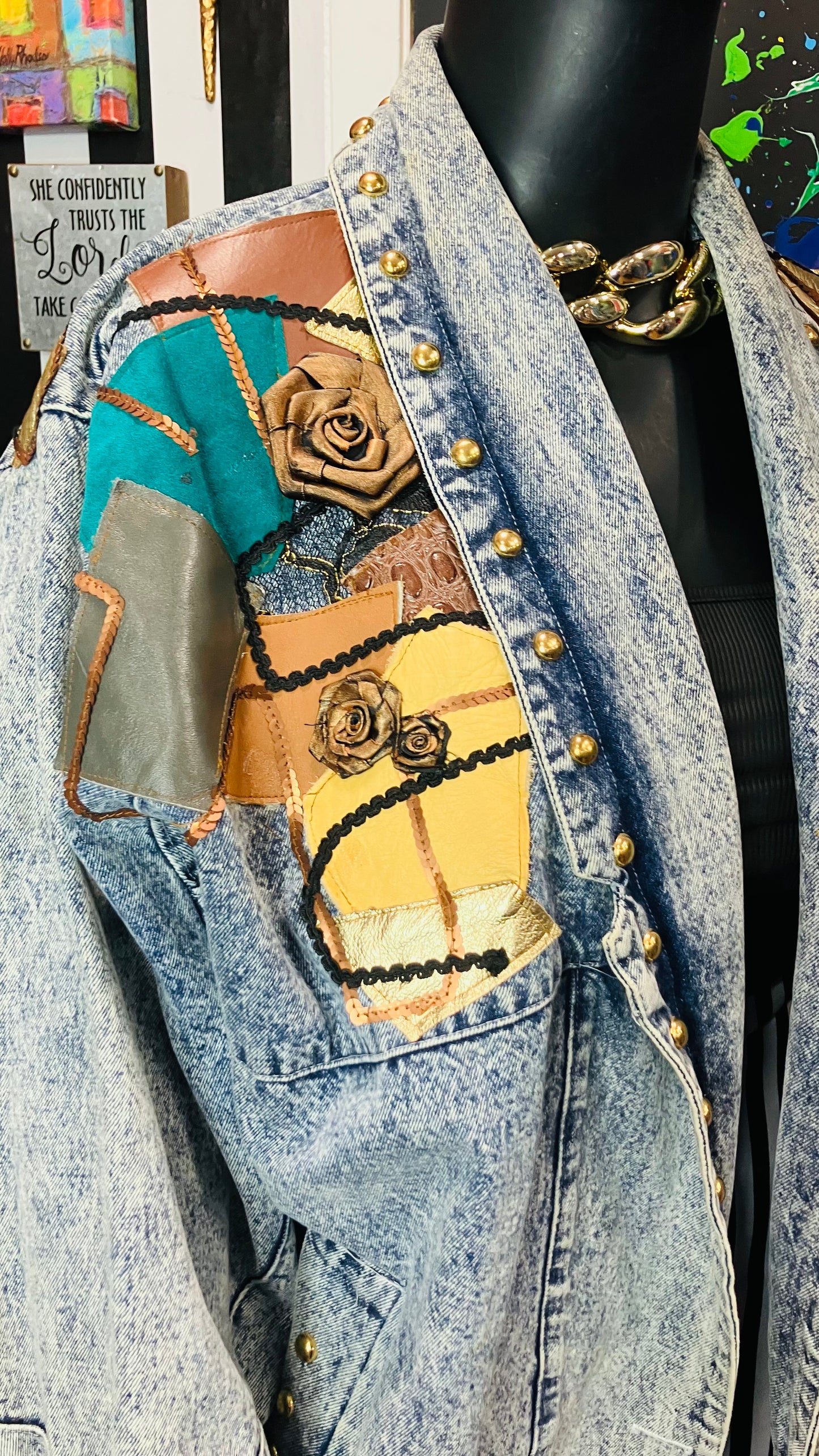 Vintage Studded Denim Coat (20)