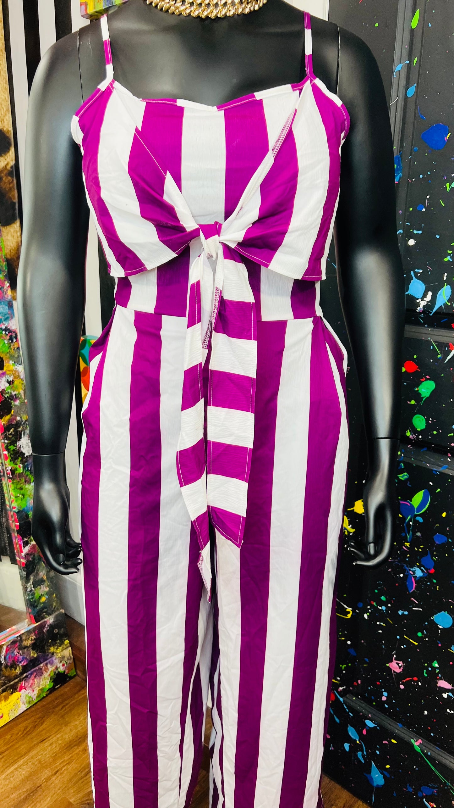 Purple & White Striped Jumpsuit (16)