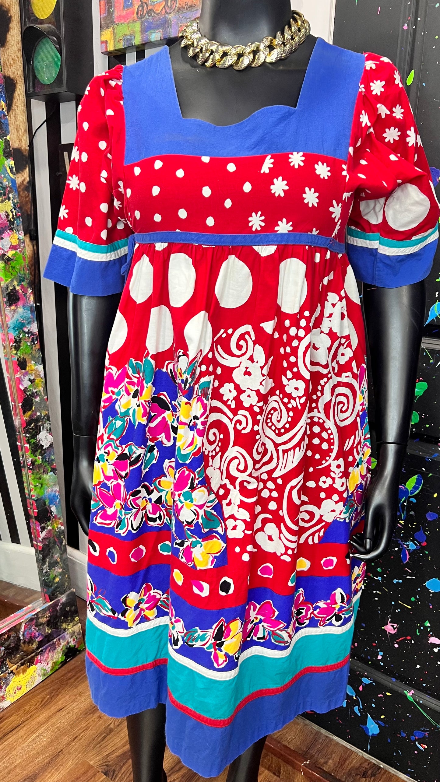 Vintage Color Block Dress (14)