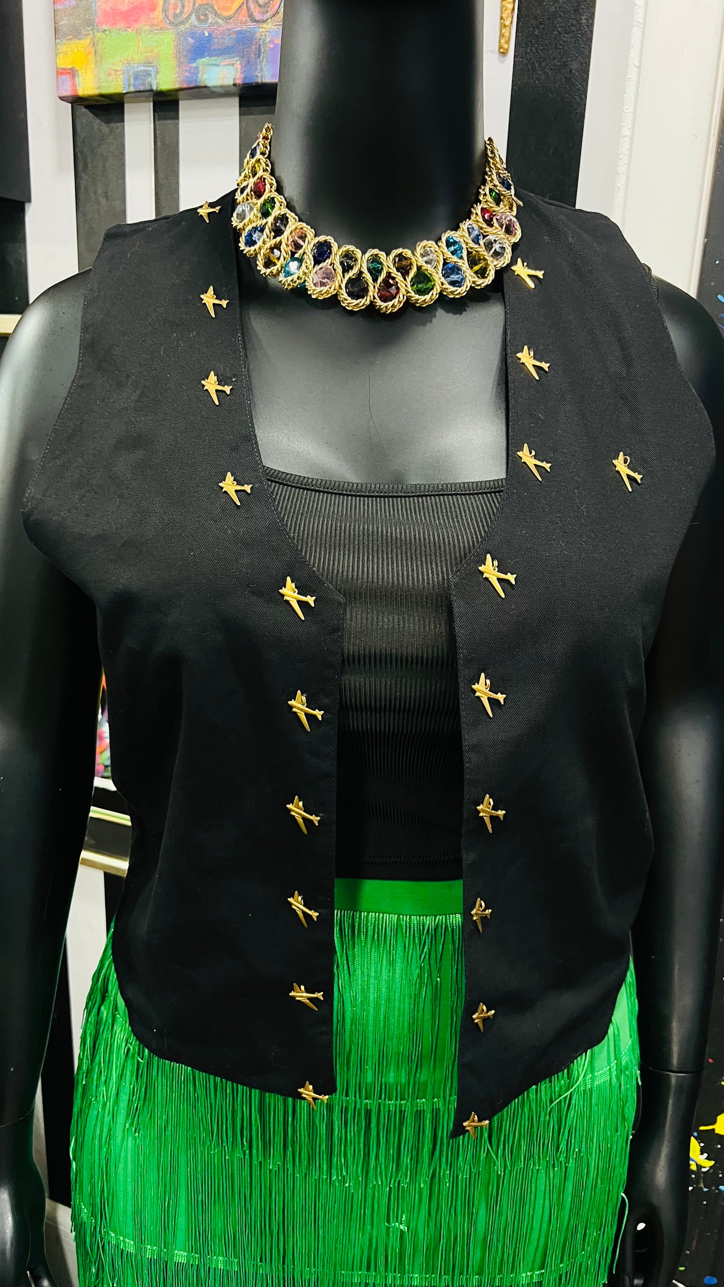 Vintage Gold Airplane Vest (14)