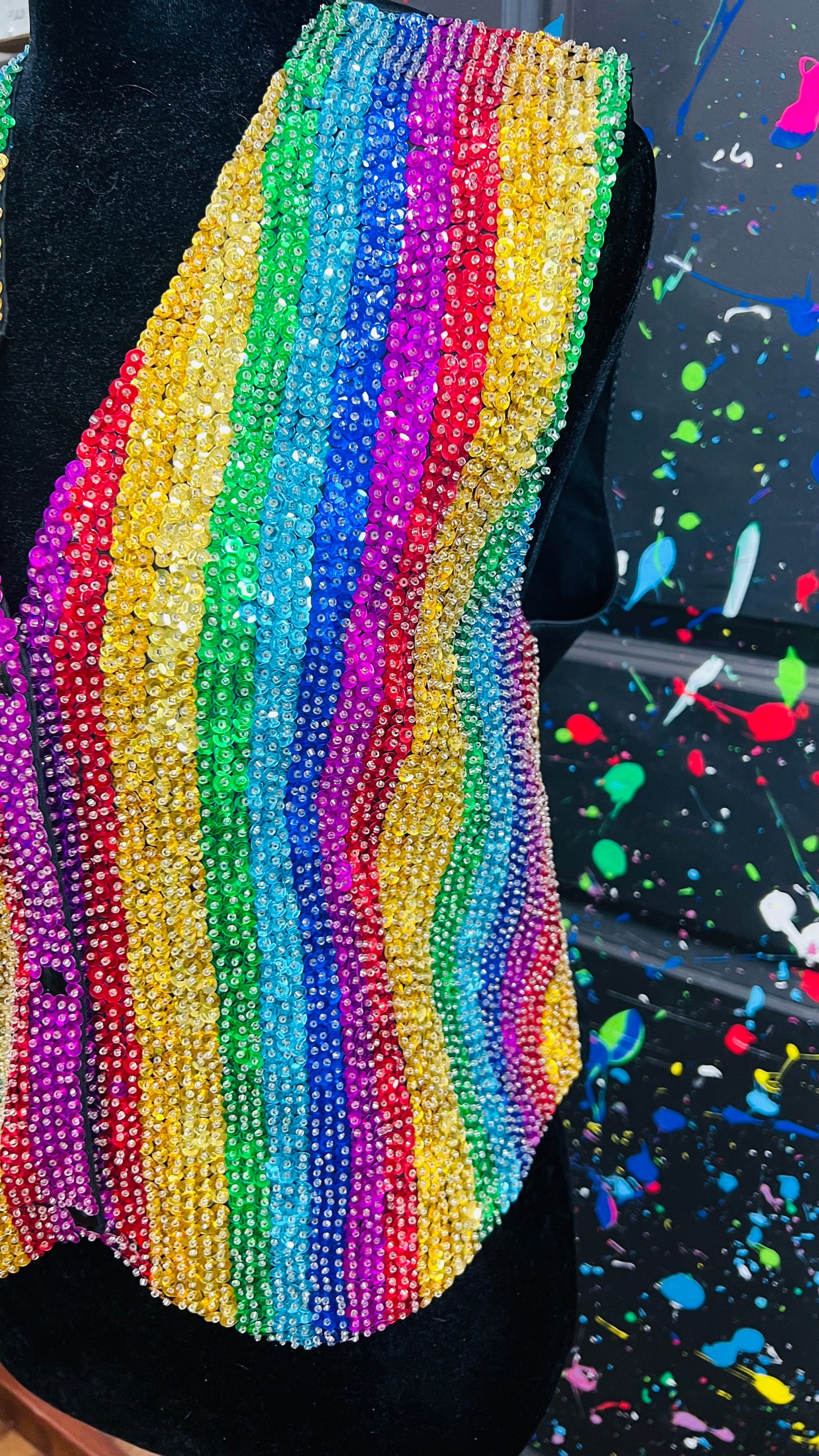 Vintage Rainbow Sequin Vest (12)