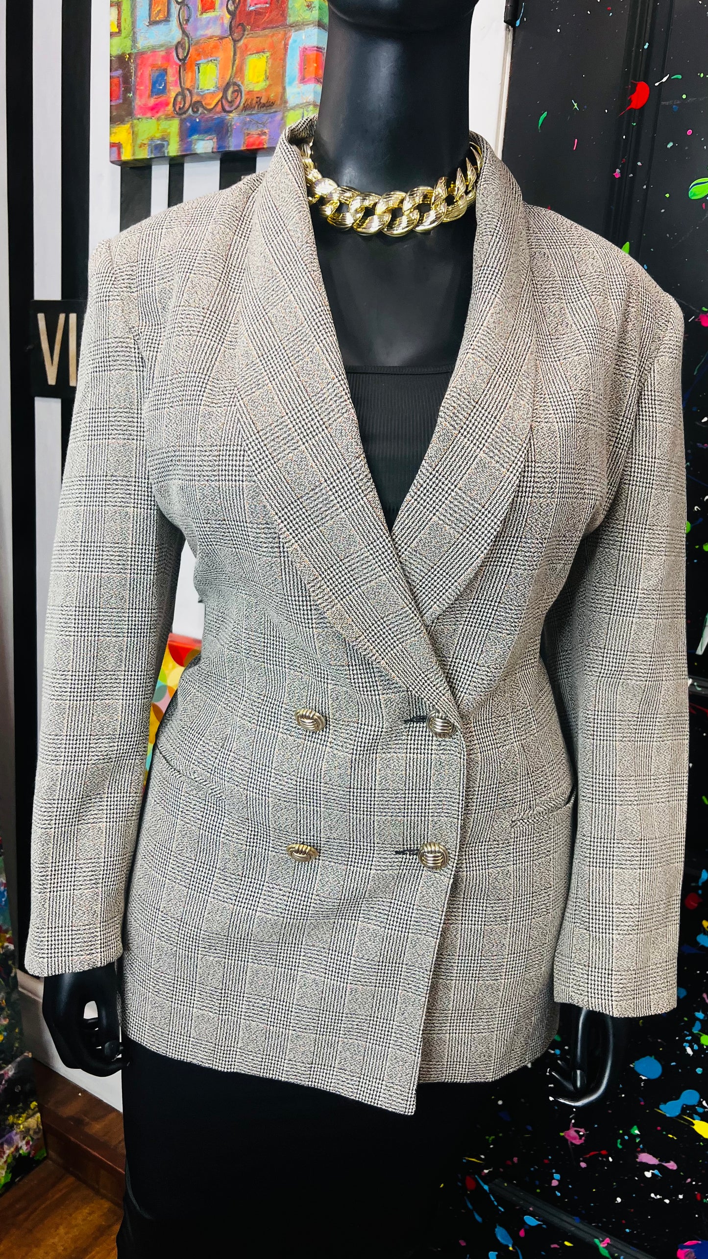 Vintage Plaid Blazer (16W)