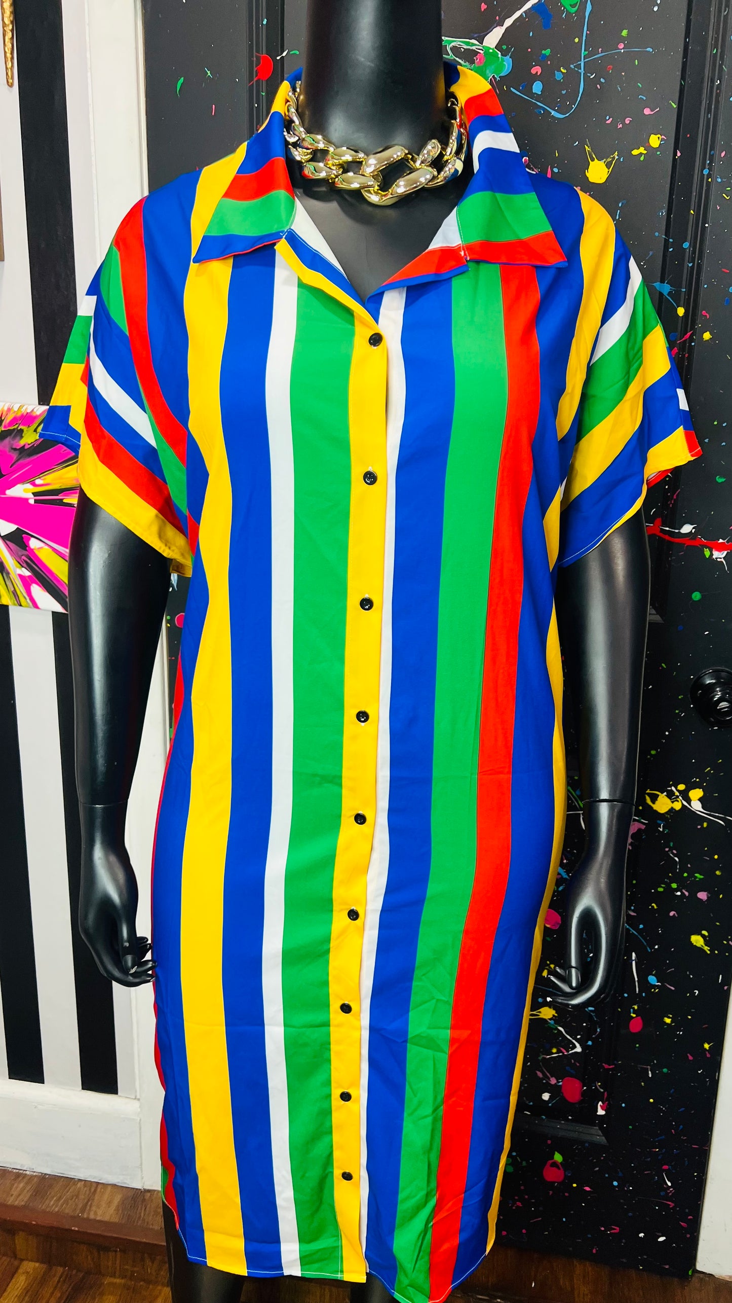 Color Block Shirt Dress (24)