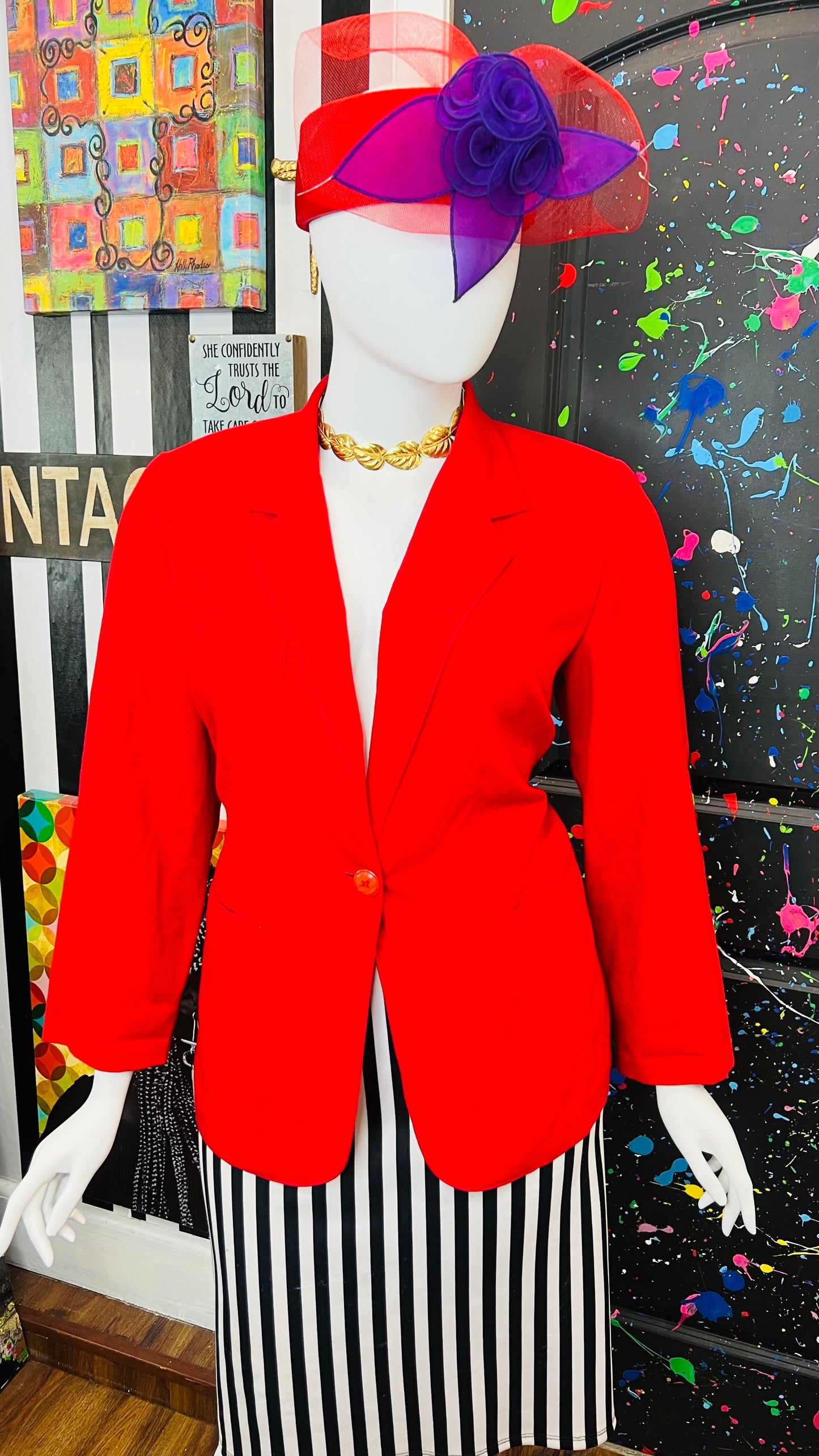 Vintage Red Blazer (18W)