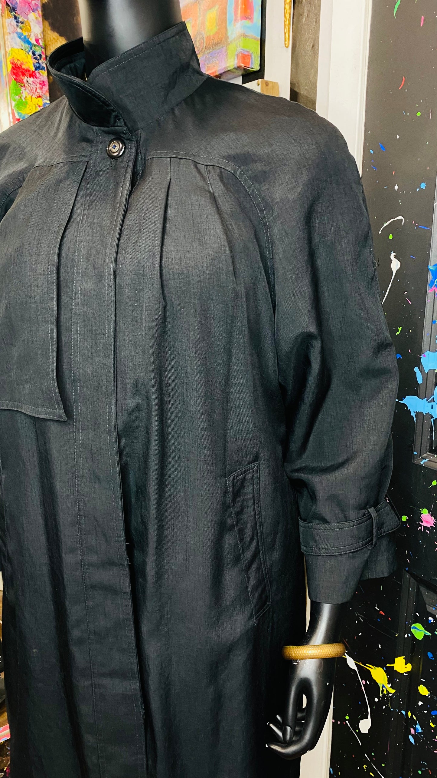 Vintage Black Trench Coat  (12/14)