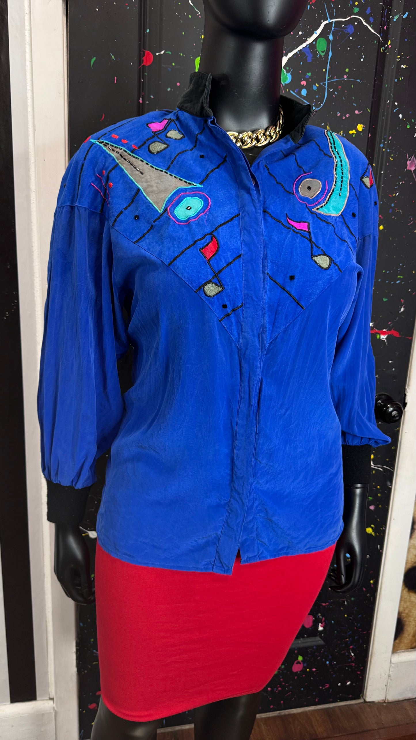 Vintage 100% Silk IB Diffuson Blouse (16W)