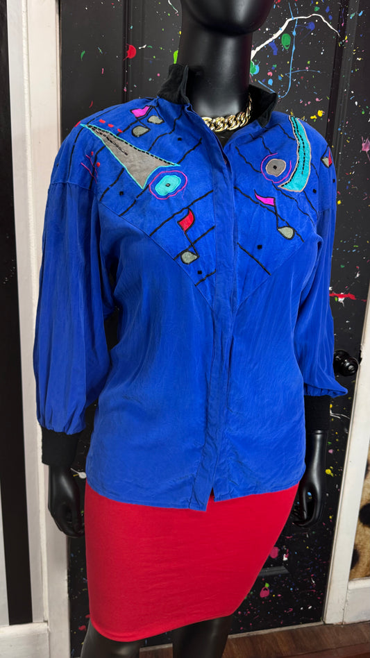 Vintage 100% Silk IB Diffuson Blouse (16W)