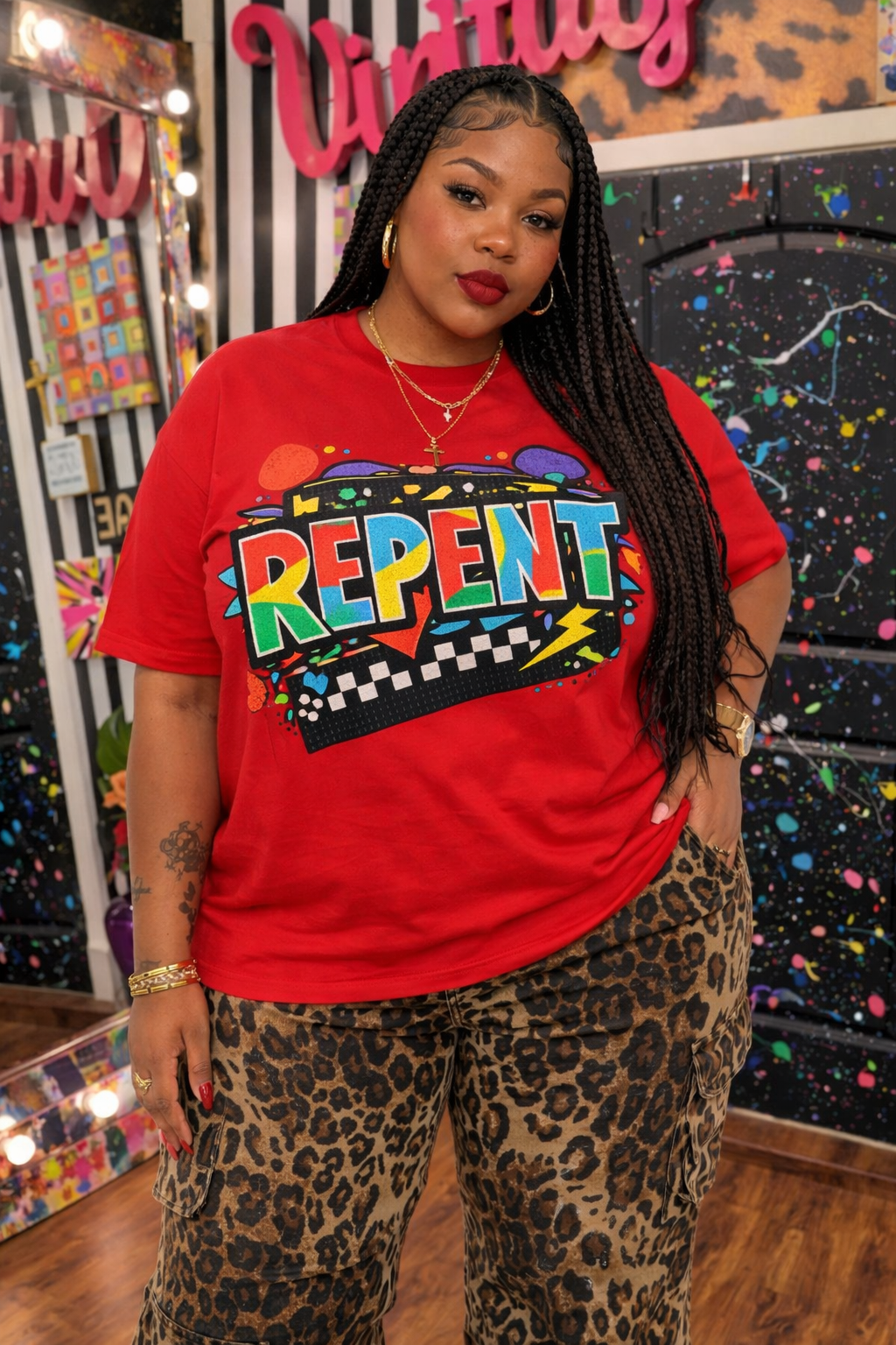 REPENT Retro Christian Graphic Tee | Faith Statement T-Shirt (L-3X)