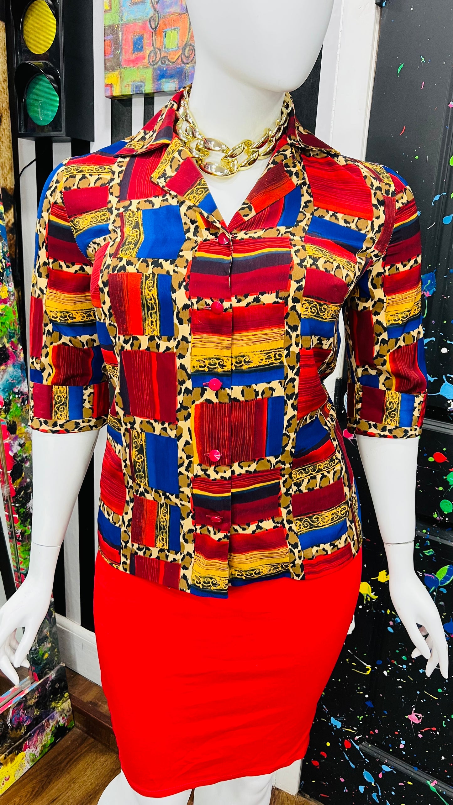 Vintage Abstract & Animal Print Blouse (12)