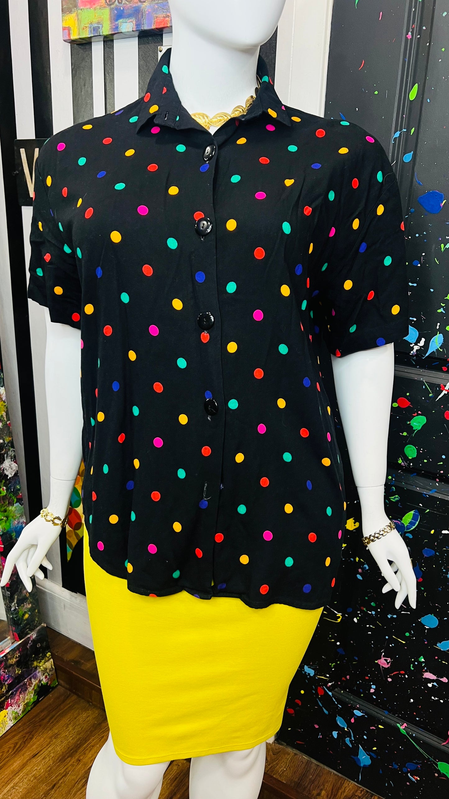 Vintage Polka Dot Blouse (22W)