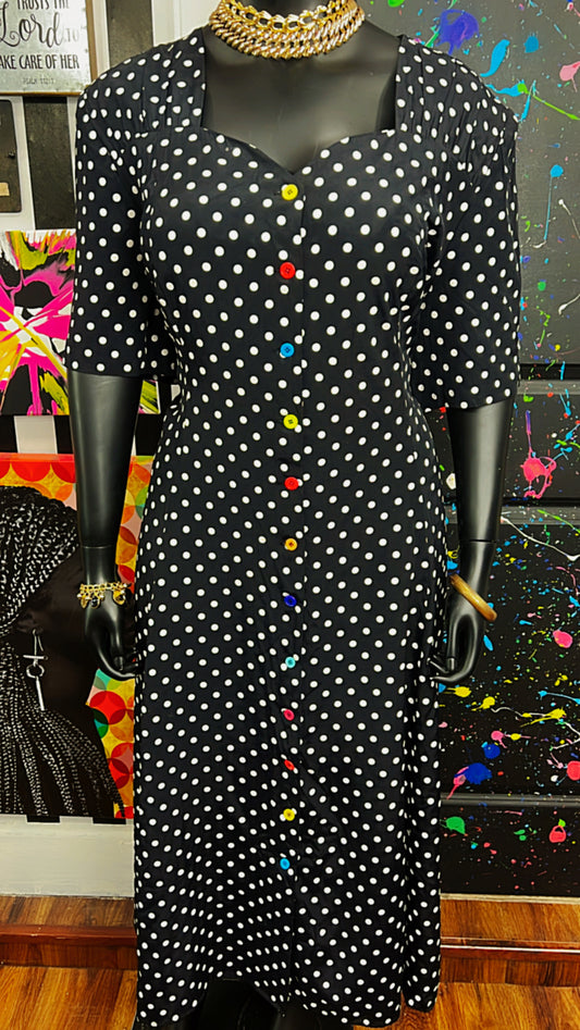 Vintage Polka Dot Long Dress (22)