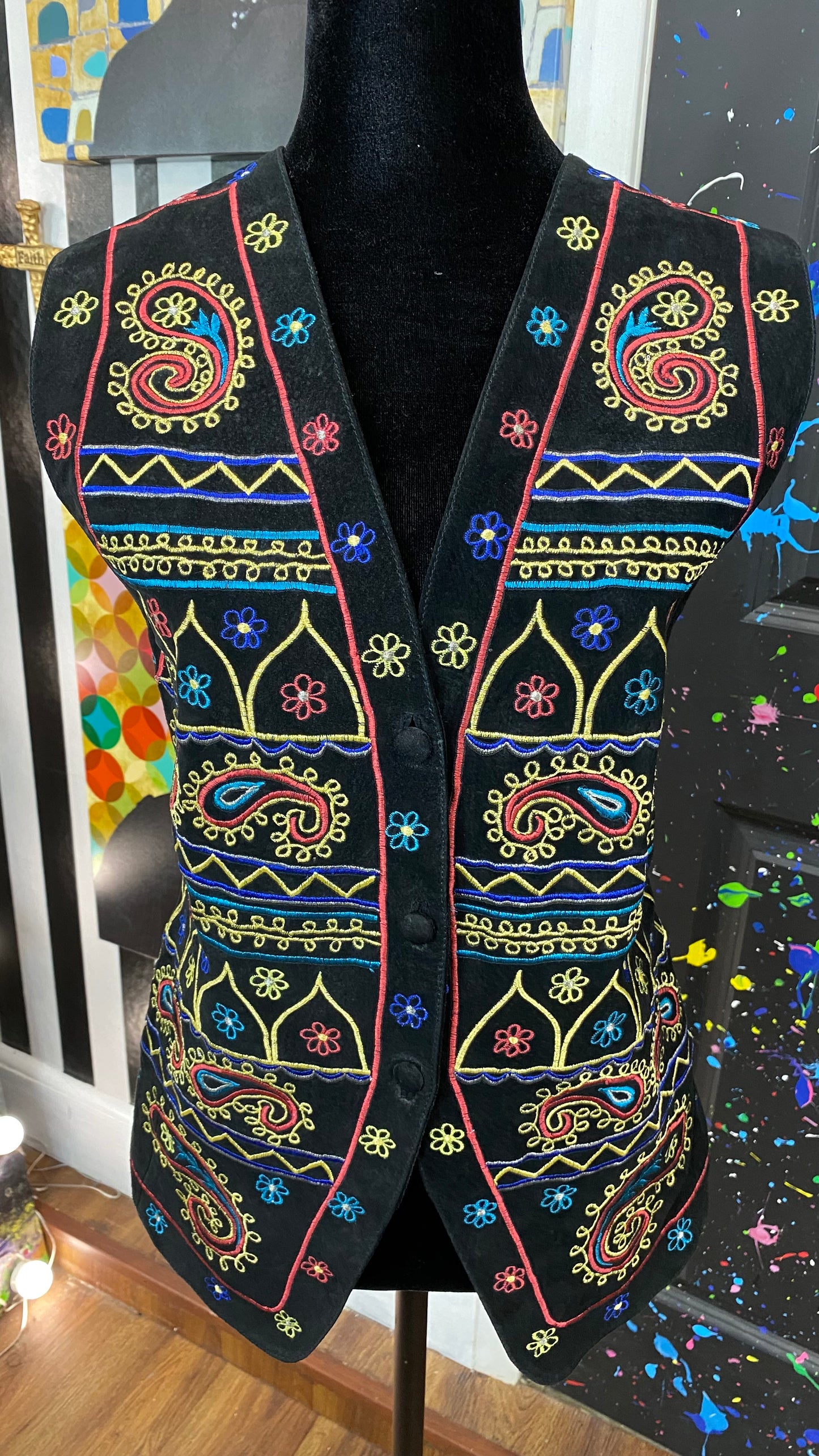 Vintage Colorful Stiched Vest