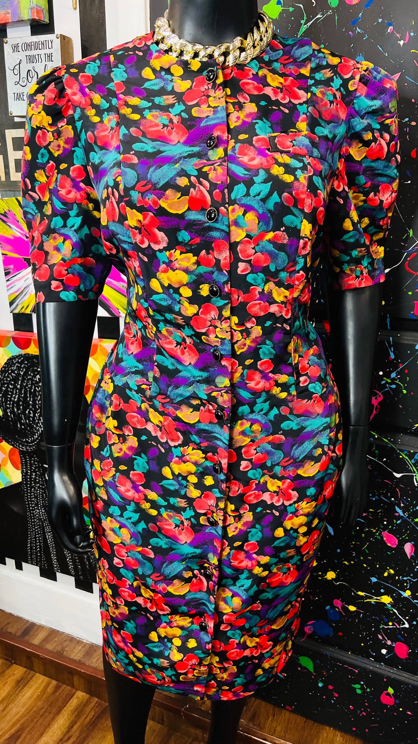 Vintage Floral Dress (18W)