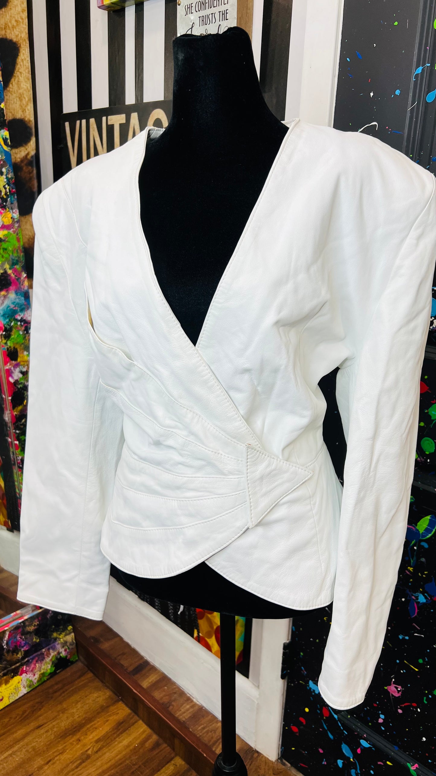 Vintage Genuine Leather White Jacket (12)