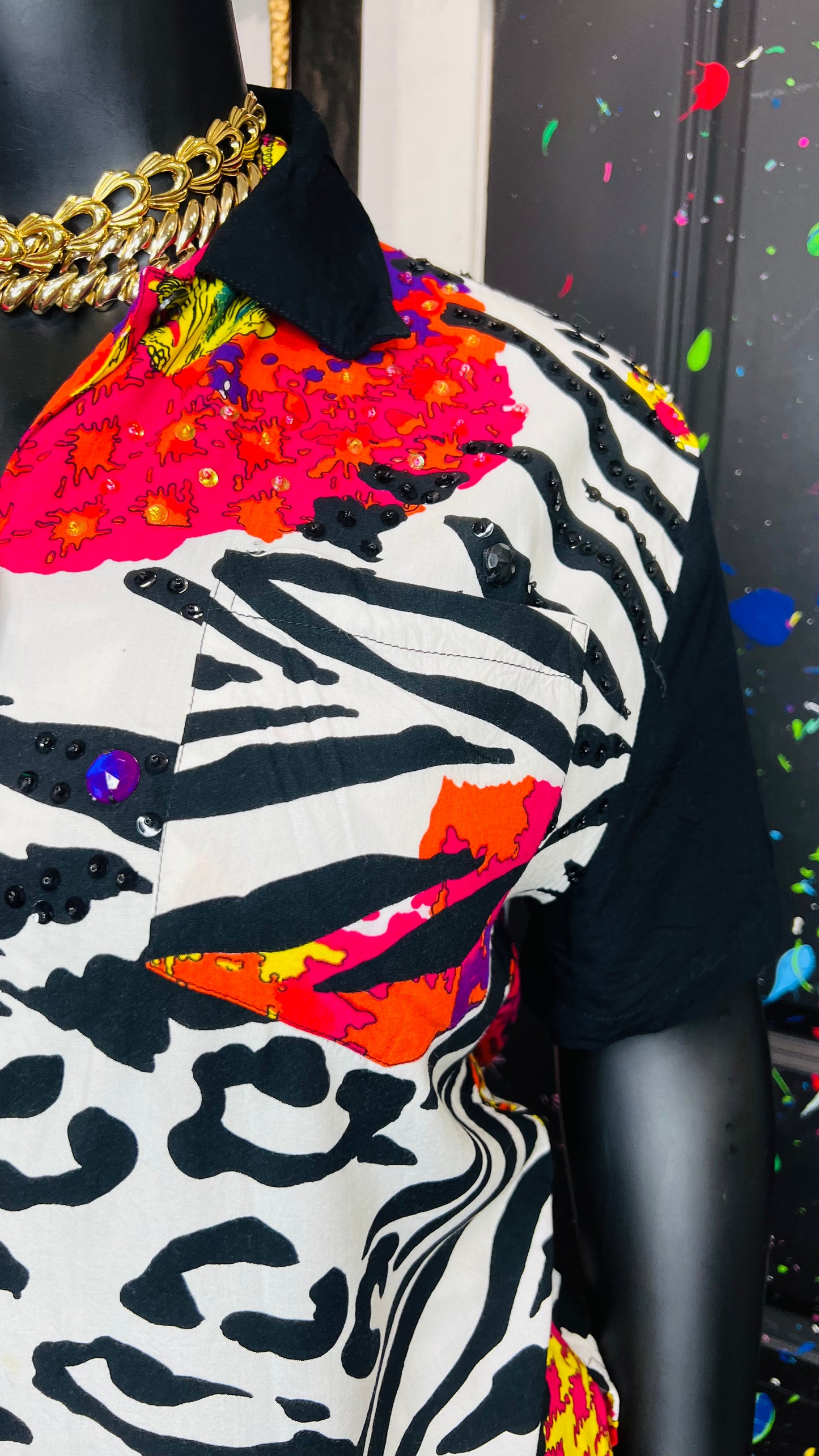 Vintage Rayon Abstract Short Set (14)