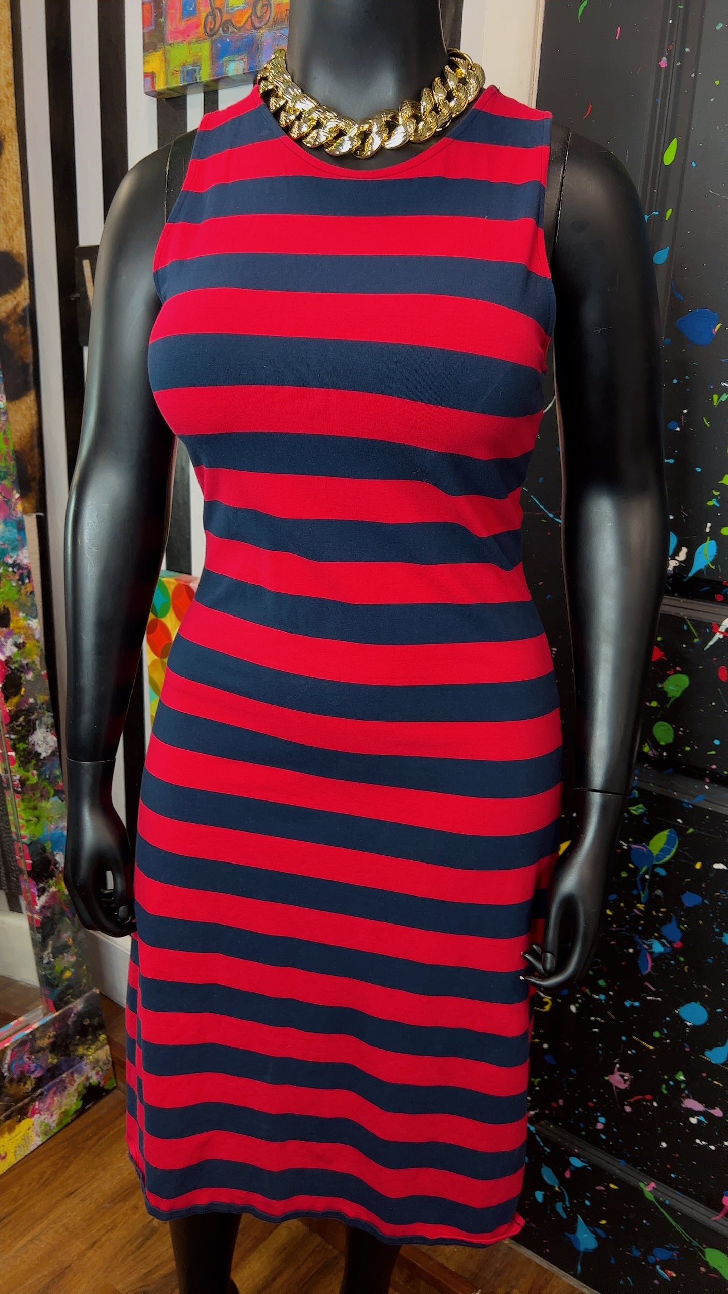 Navy Blue & Red Dress (14)