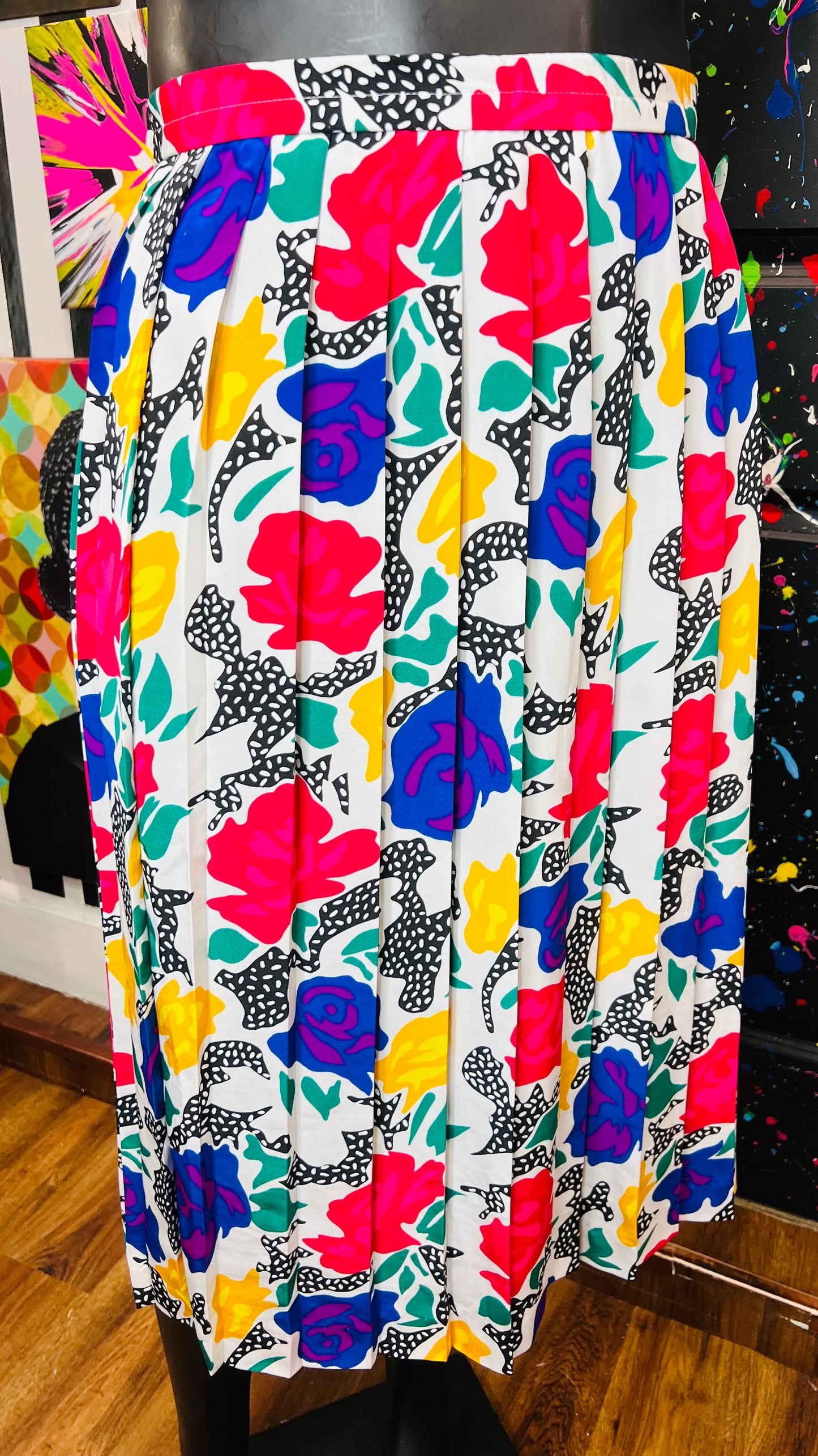 Vintage Abstract Print Skirt (16)