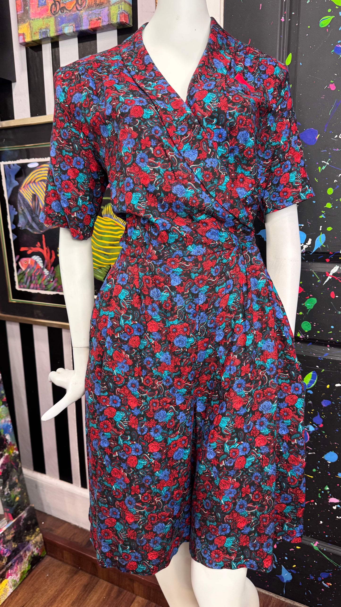 Vintage Paisley Print Rayon Romper (12)