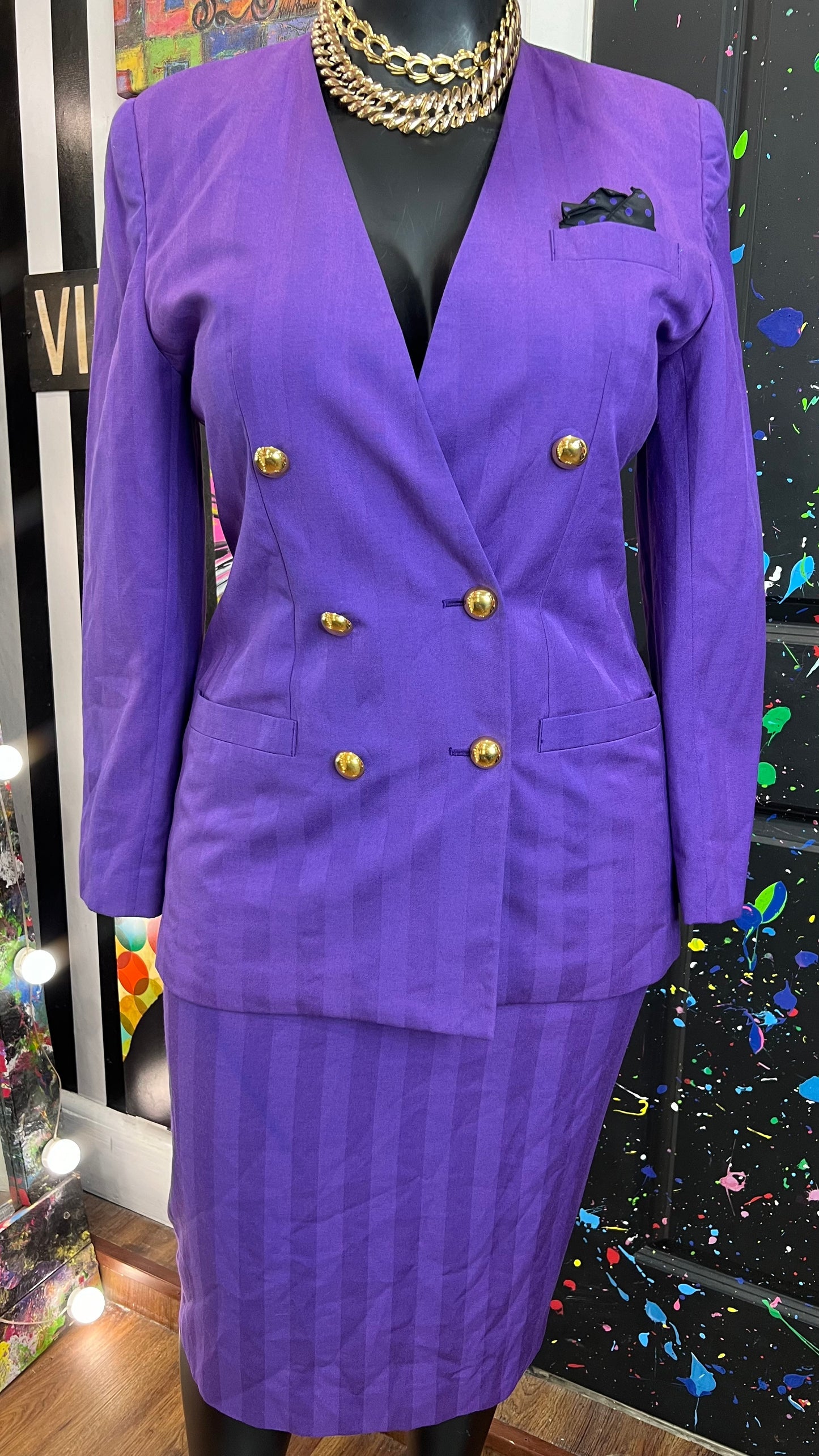 Vintage Purple Double Breasted Suit (12)