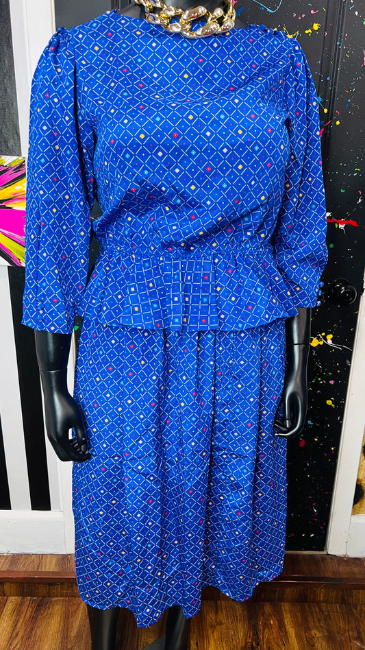 Vintage Color Block Skirt Set (16)