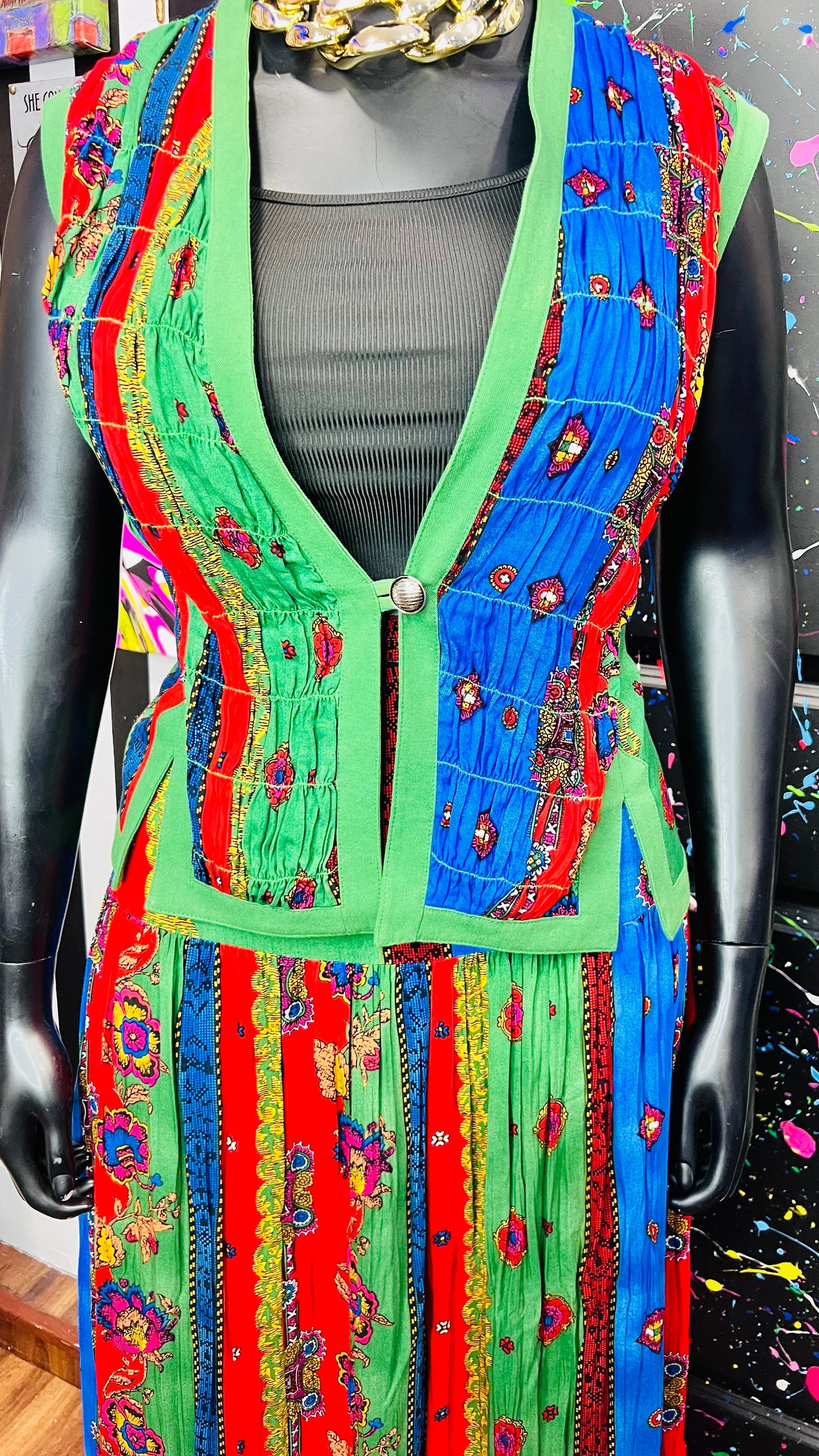 Vintage Rayon Vest & Skirt Set (16)