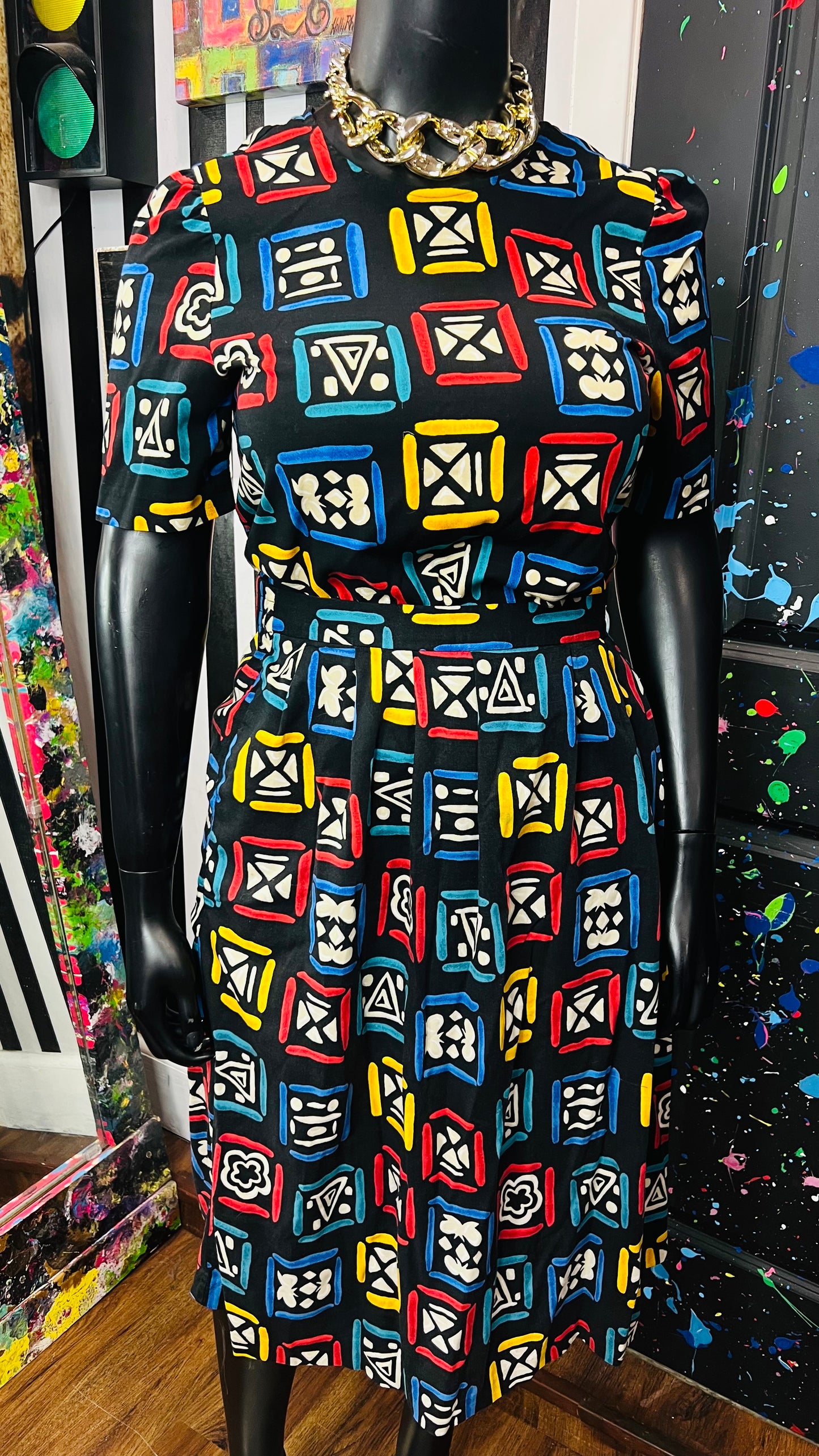 Vintage Rayon Tribal Skirt Set (18)