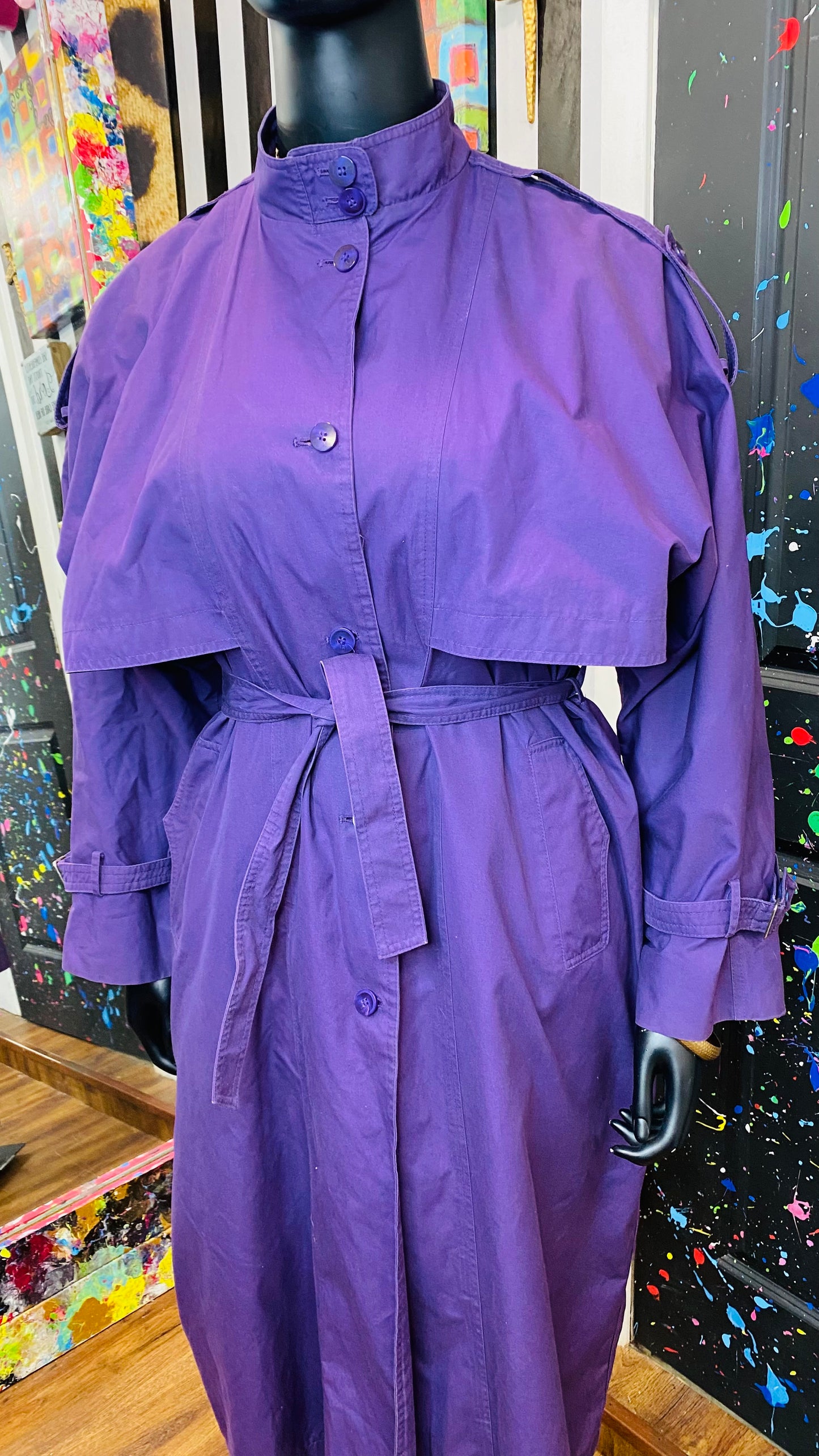 Vintage Purple Trench Coat (16)