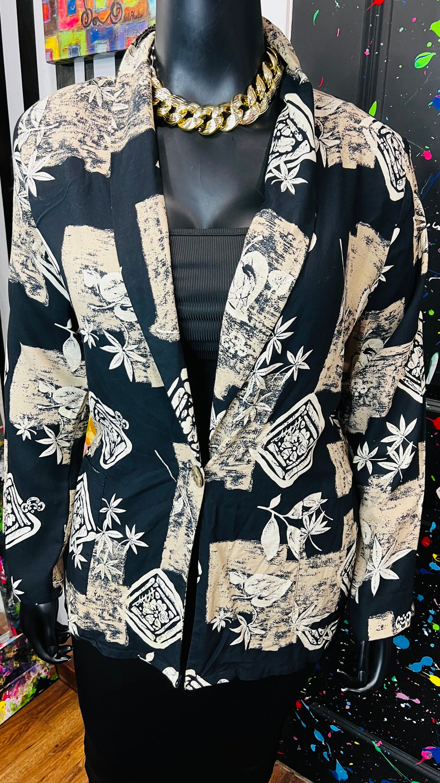 Vintage Rayon Abstract Blazer (14)