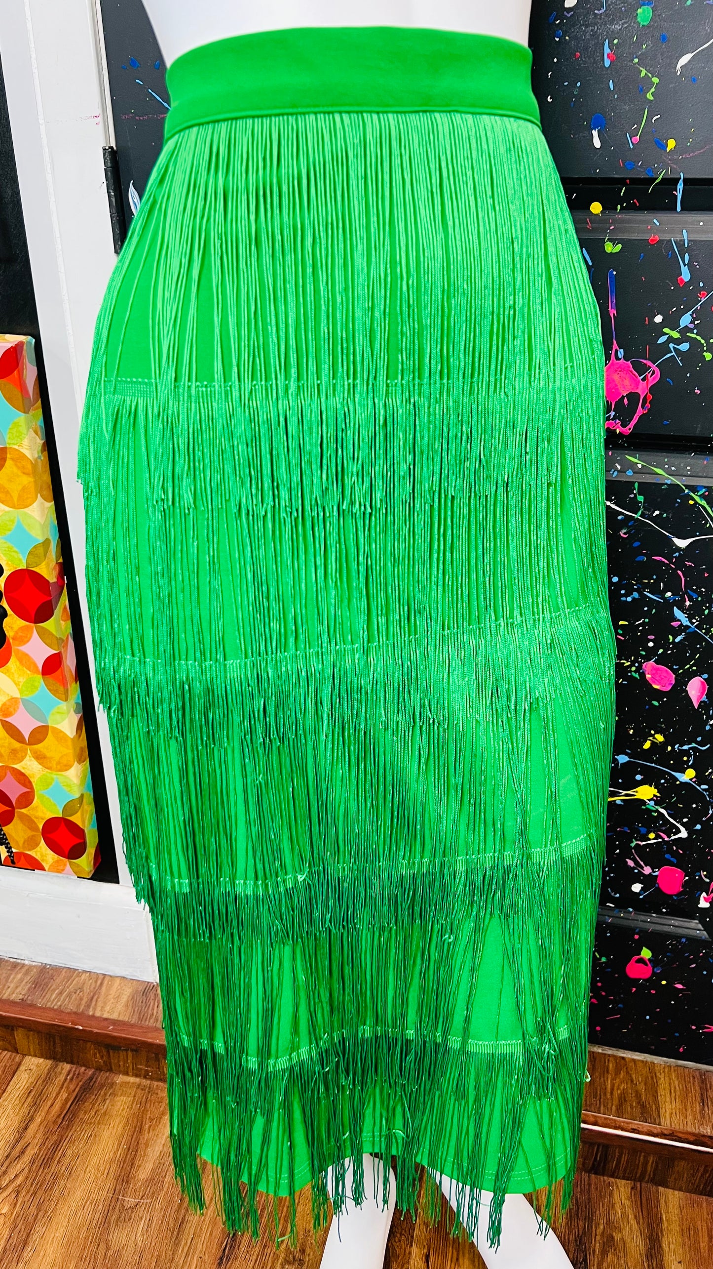 Green Fringe Skirt (14)