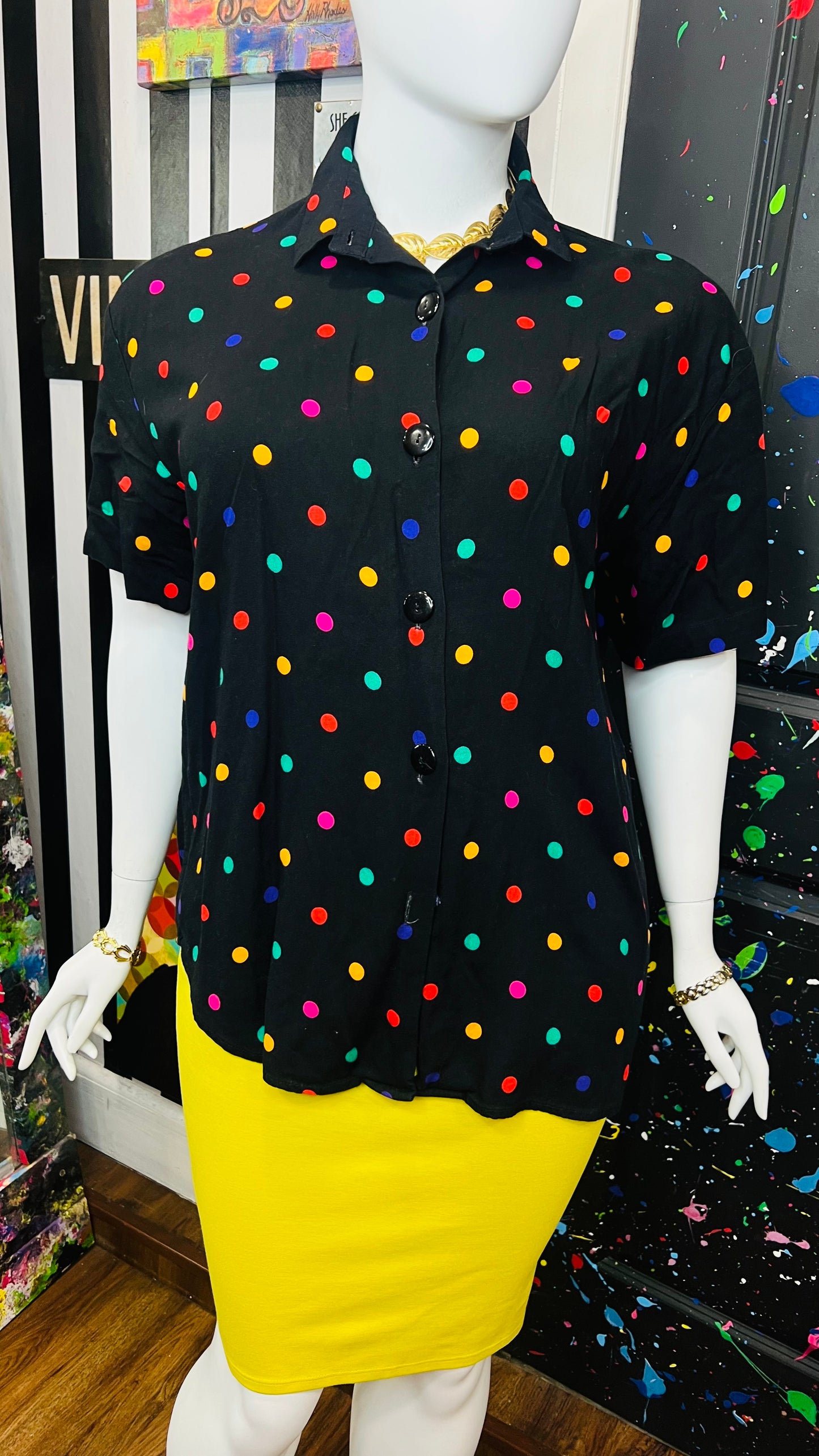 Vintage Polka Dot Blouse (22W)