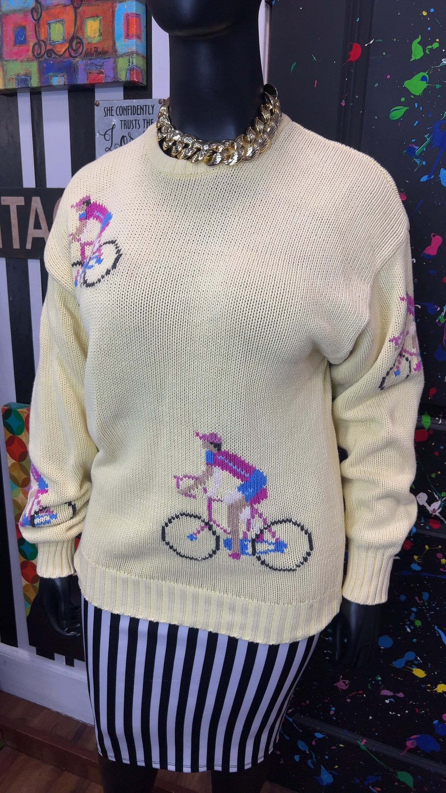 Vintage Knit Bicycle Sweater (16)