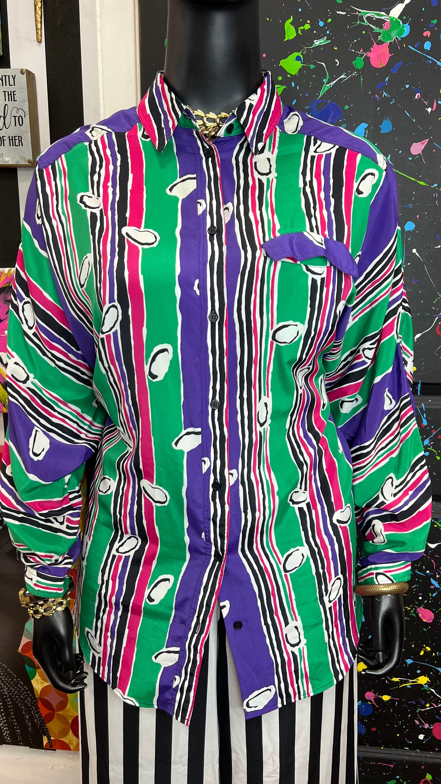 Vintage 80’s Polyester Blouse (24)