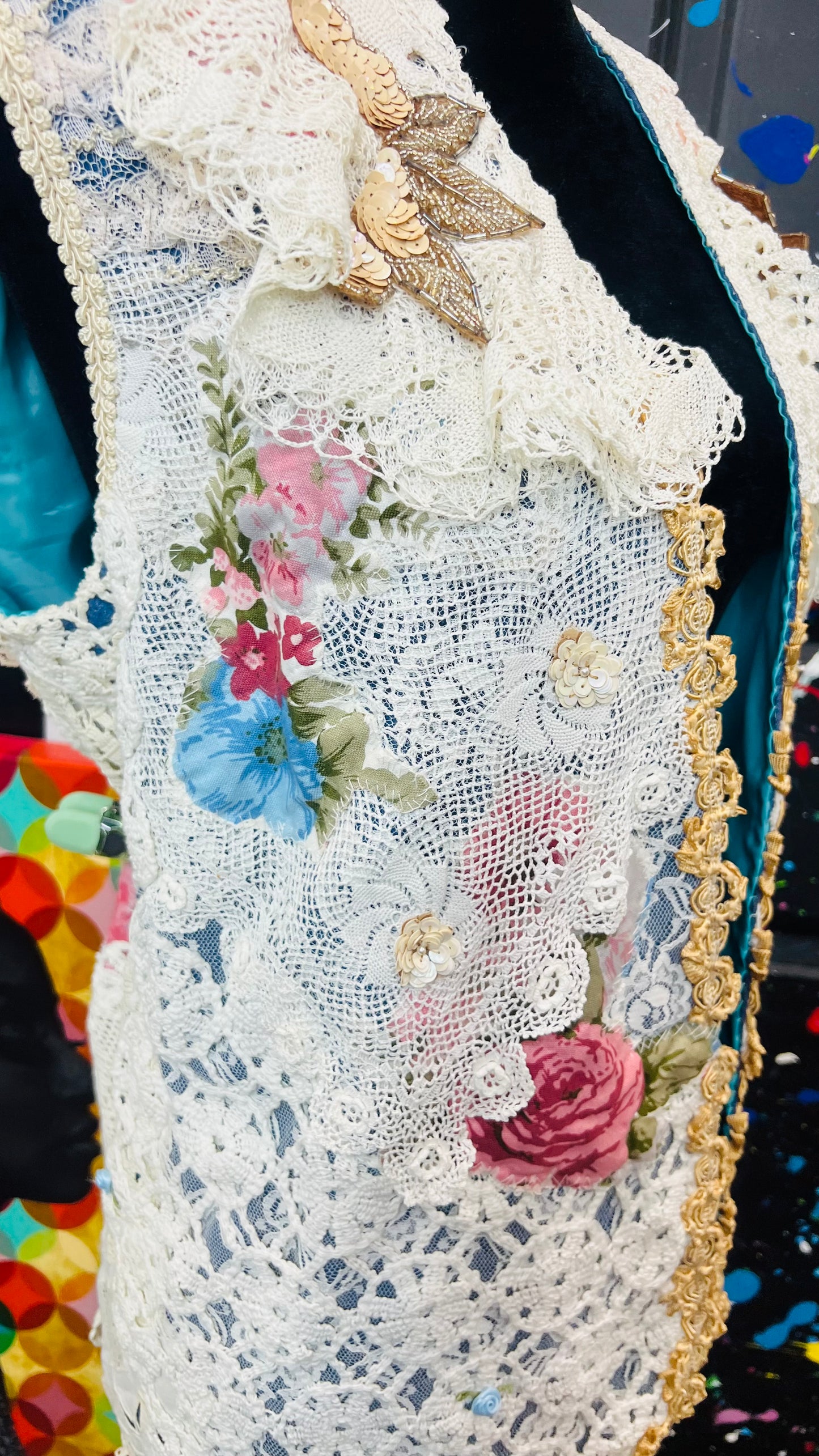 Vintage Handmade Lace Vest (14)