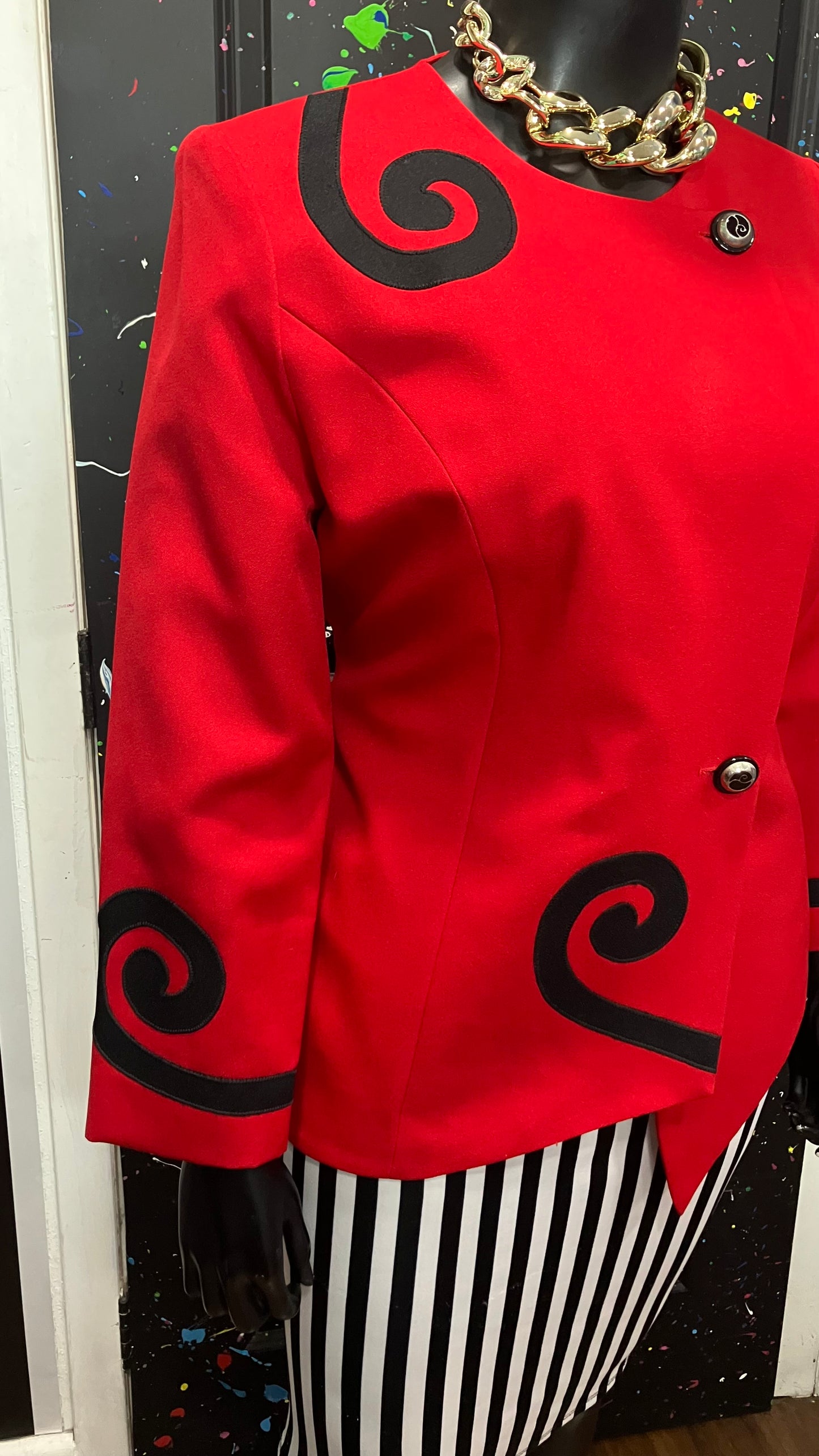 Vintage Red & Black Blazer (18W)