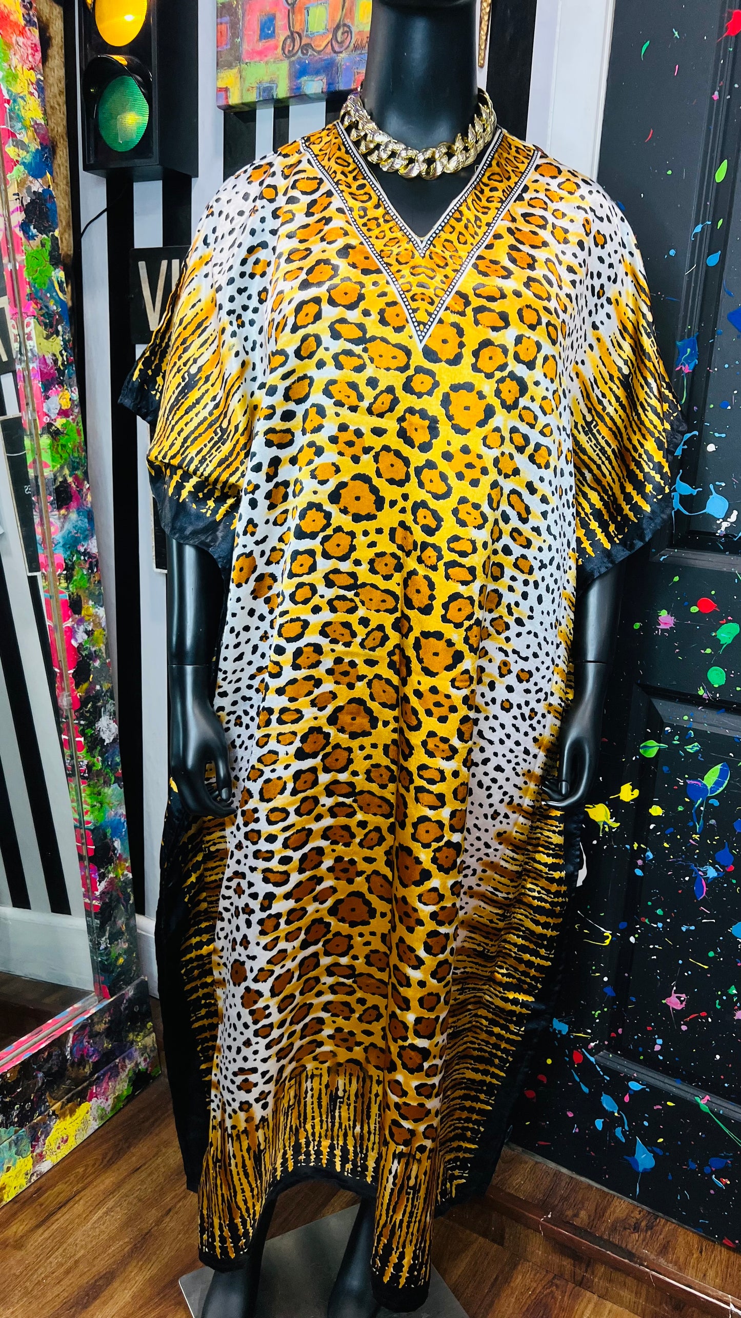 Vintage Animal Print Kaftan (OS)