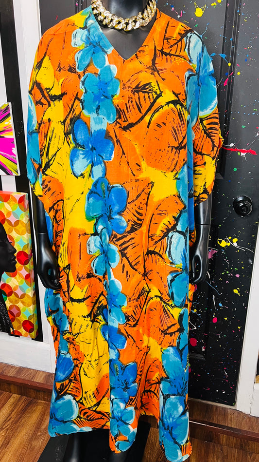 Vintage 100% Rayon Kaftan (OS)